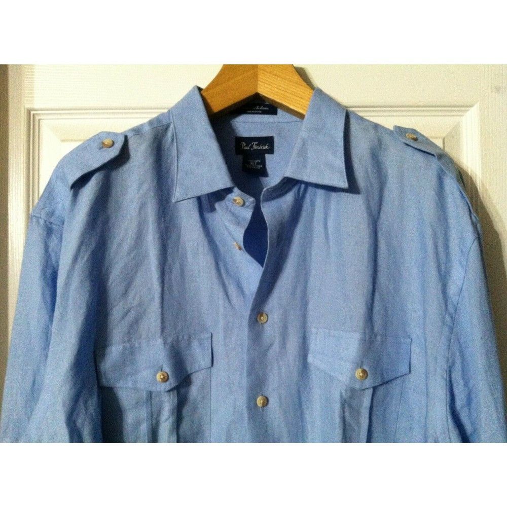 Paul Fredrick PAUL FREDRICK BIG&TALL MENS NEW 100%LINEN CASUAL SHIRT XLT Size US XL / EU 56 / 4 - 1 Thumbnail