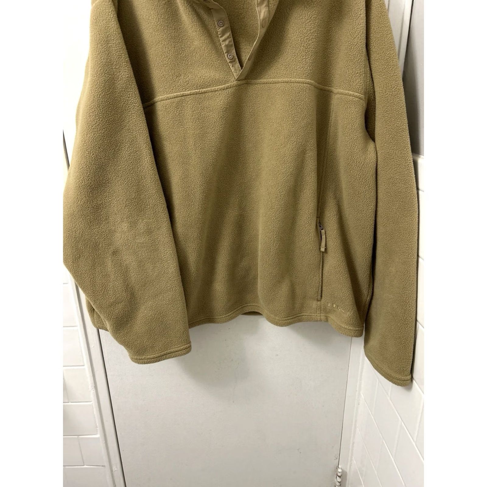 Vintage LL Bean Polartec Fleece Pullover Mens 2XL Tan Khaki Snap T Sweater Jacket 0BFC3 Size US XXL / EU 58 / 5 - 3 Thumbnail