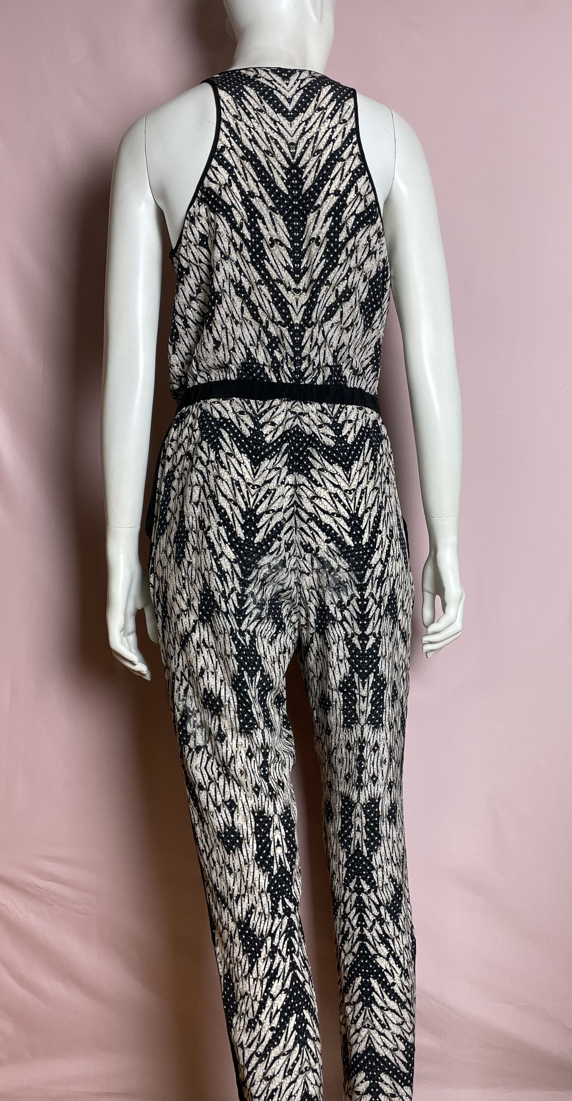 Diane von Furstenberg Diane Von Furstenberg Shany Printed Silk Jumpsuit Size 28" / US 6 / IT 42 - 3 Thumbnail