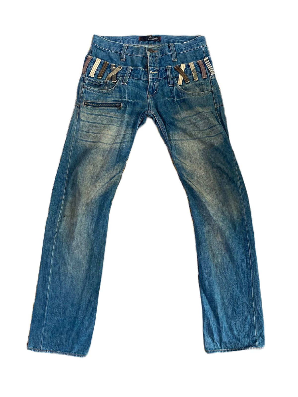 Japanese Brand DOMINATE HANDCRAFTED JEANS DOUBLE WAIST DESIGN RARE Size US 33 - 1 Thumbnail