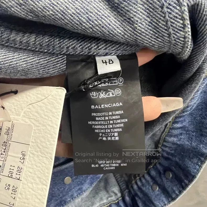 Balenciaga Balenciaga Blue Denim Jacket with Logo. Size US S / EU 44-46 / 1 - 5 Thumbnail