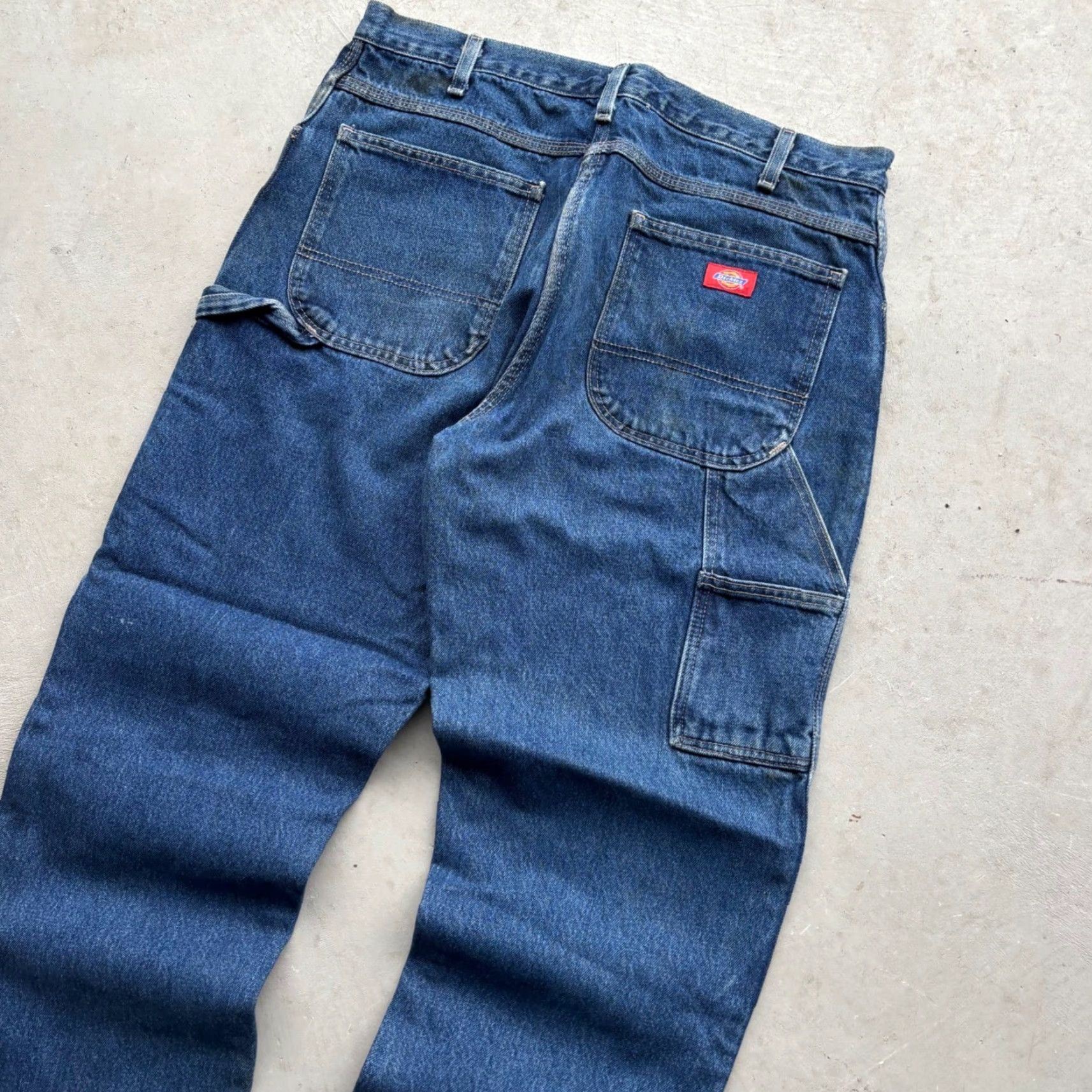 Dickies VINTAGE Dickies Relaxed Fit Carpenter Jeans Dark Wash Mens 36x32 Denim Workwear 5-Pocket Design, Cargo Pocket, Button, Zip, 90s Mens Jeans Size US 36 / EU 52 - 7 Thumbnail