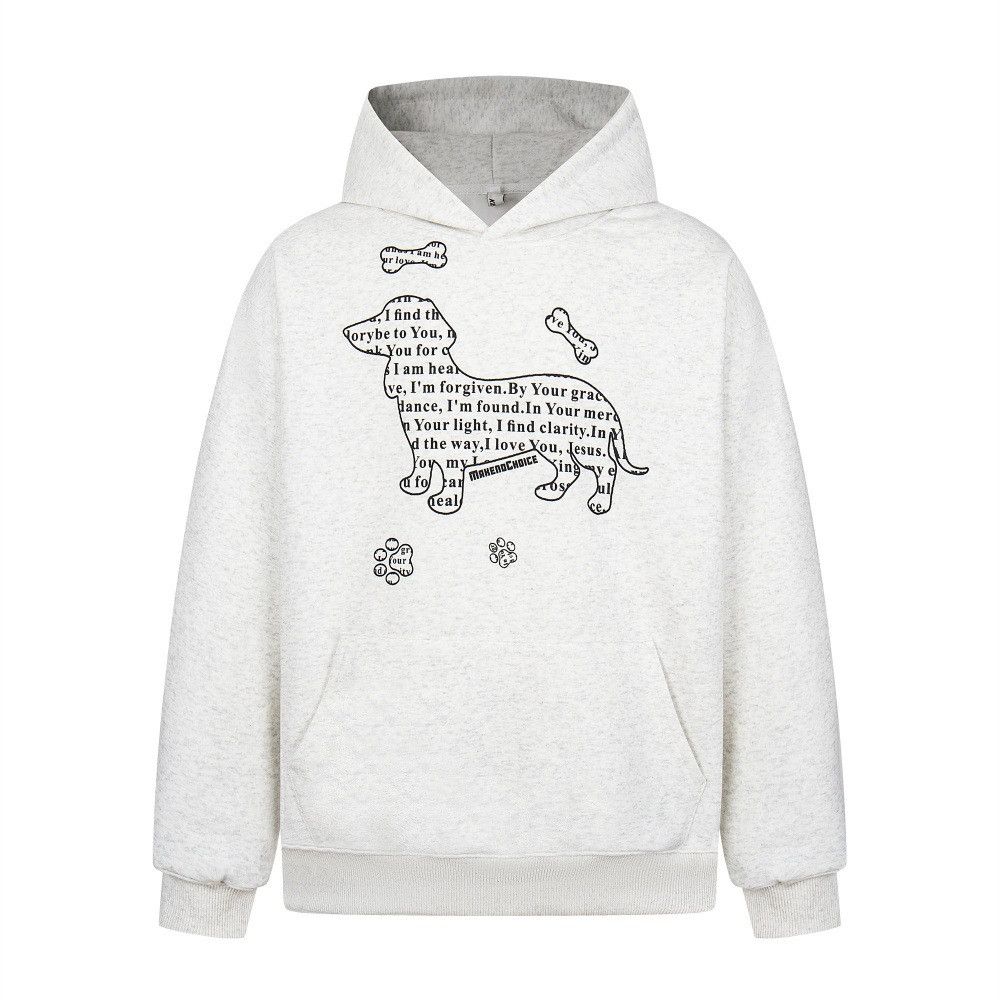 Vintage American cartoon letter puppy print trendy hoodie Size US M / EU 48-50 / 2 - 1 Thumbnail