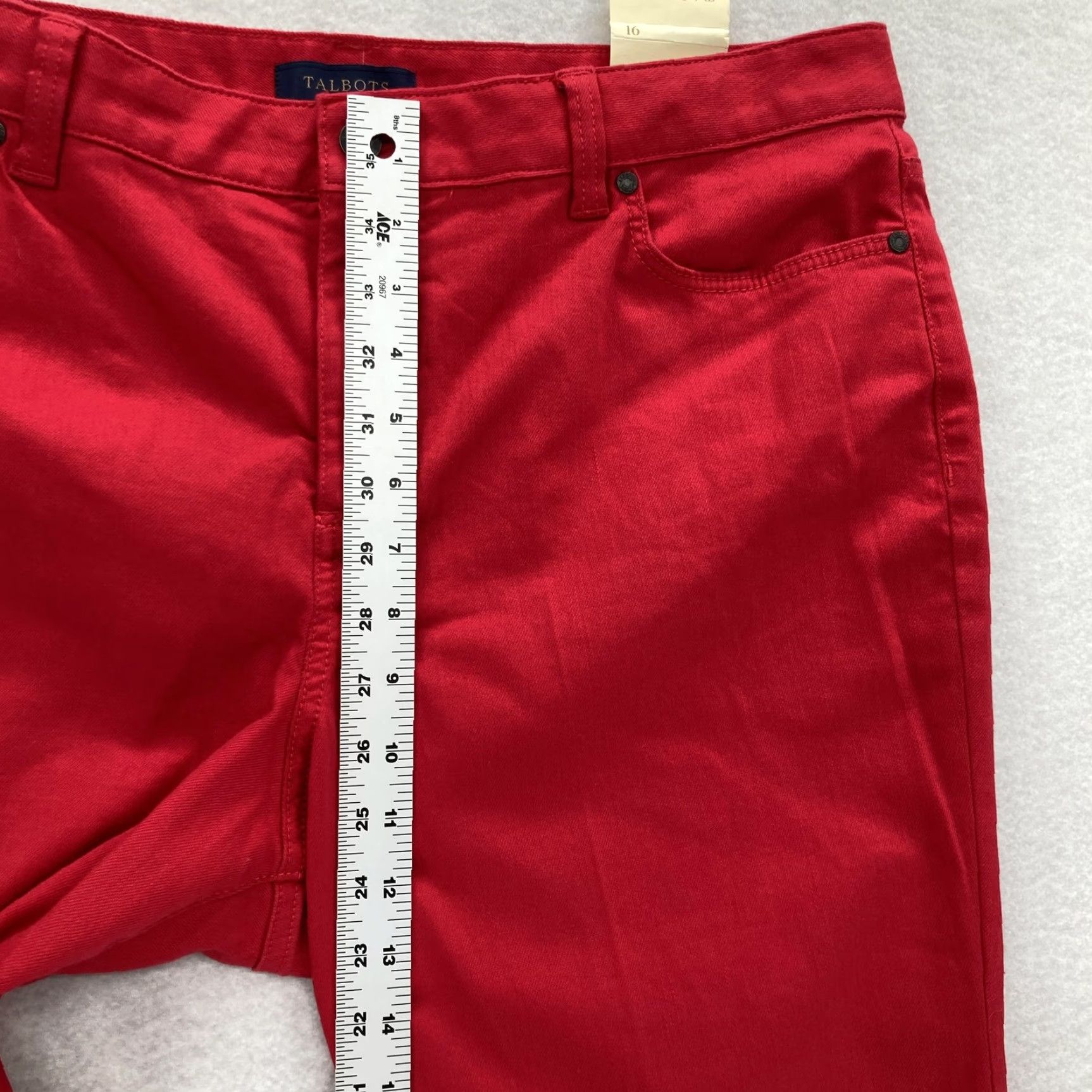 Talbots VINTAGE Talbots Heritage Jeans Womens 16 Straight Leg Crop Red NWT Stretch Denim Preppy 90s/Business Casual Mens? Size 38" / US 16 / IT 52 - 7 Thumbnail