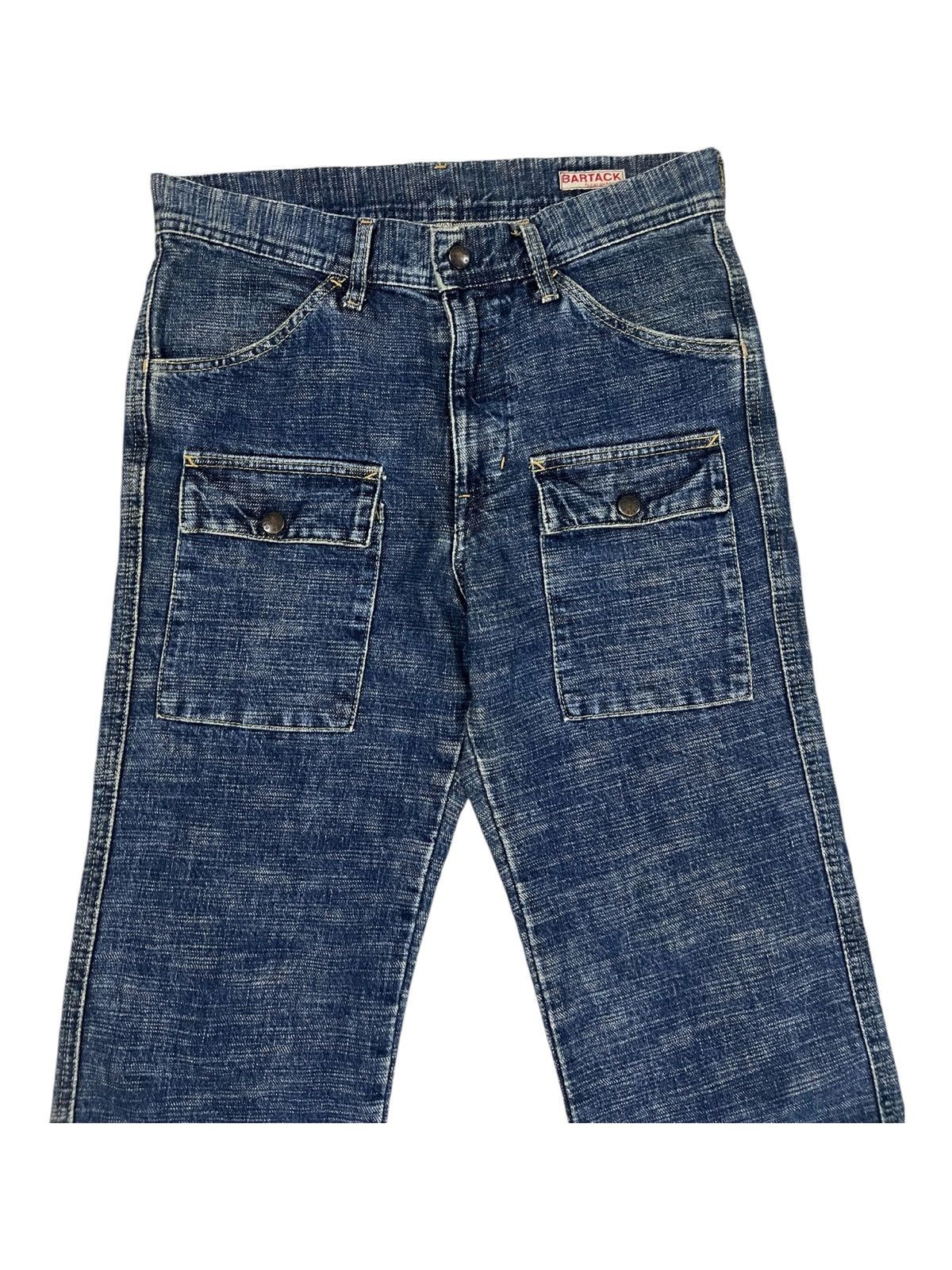 Indigo × Oni × Samurai Jeans Vintage 90s BARTACK 🇯🇵 Slub Indigo Denim Bush Denim Jeans Size US 30 / EU 46 - 3 Thumbnail