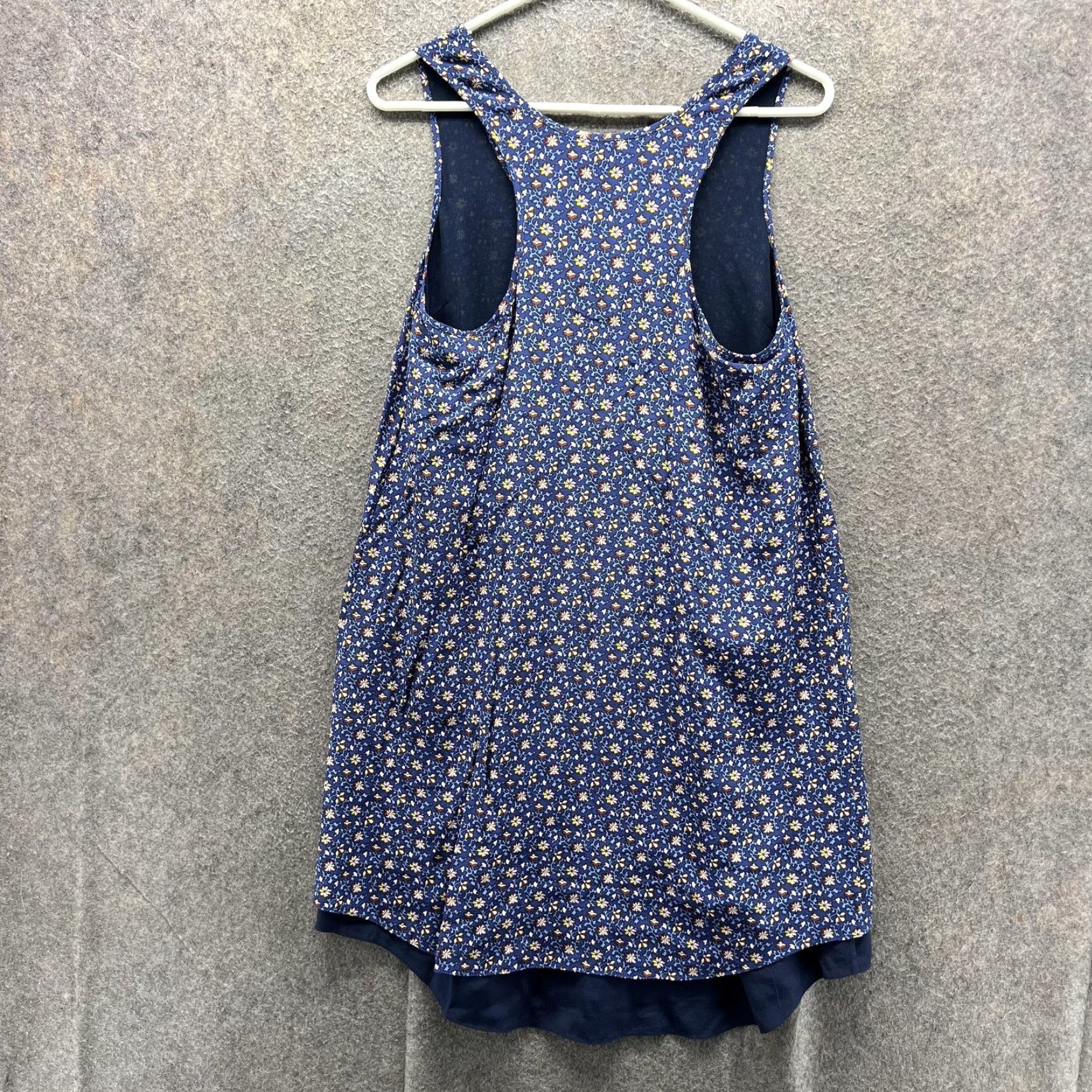 Tory Burch Tory Burch Dress Womens Small Blue Wild Pansy Sydney Tank Trapeze Silk Floral Size S / US 4 / IT 40 - 7 Thumbnail