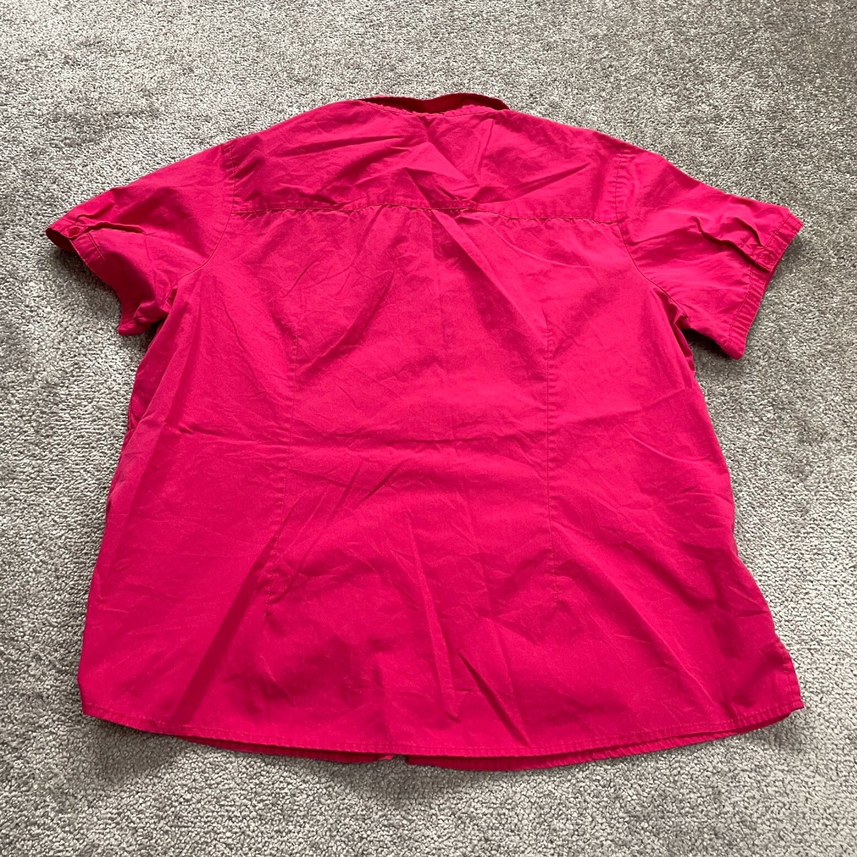Vintage VINTAGE? No — Unbranded Button Down Blouse Shirt Women XL Red Short Sleeve Collar Casual Top Size XL / US 12-14 / IT 48-50 - 2 Thumbnail