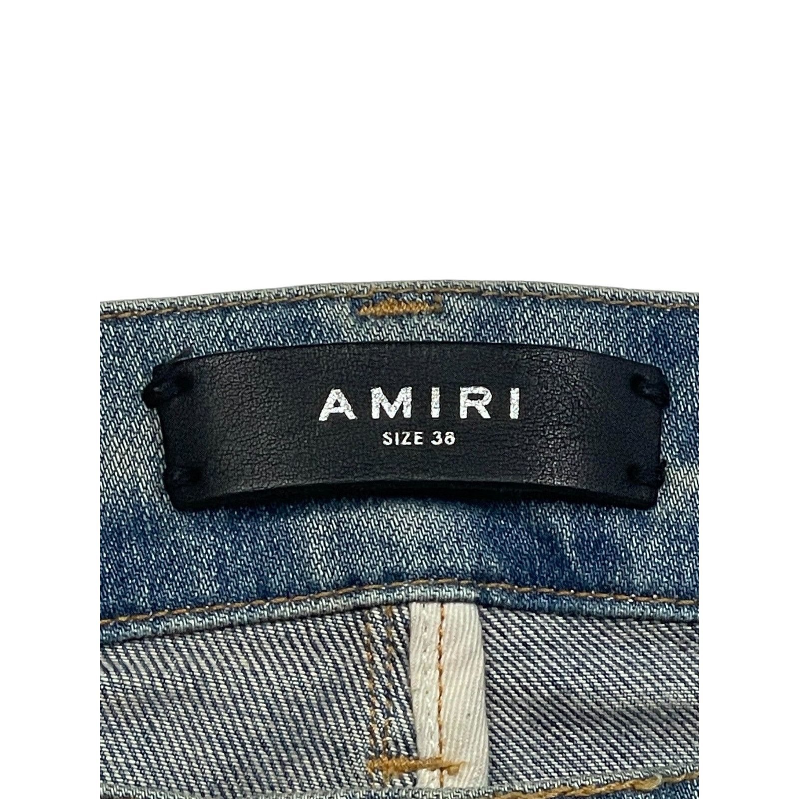 Amiri Amiri MX1 Light Wash & Orange, Plaid Grid Jeans Size US 38 / EU 54 - 3 Thumbnail