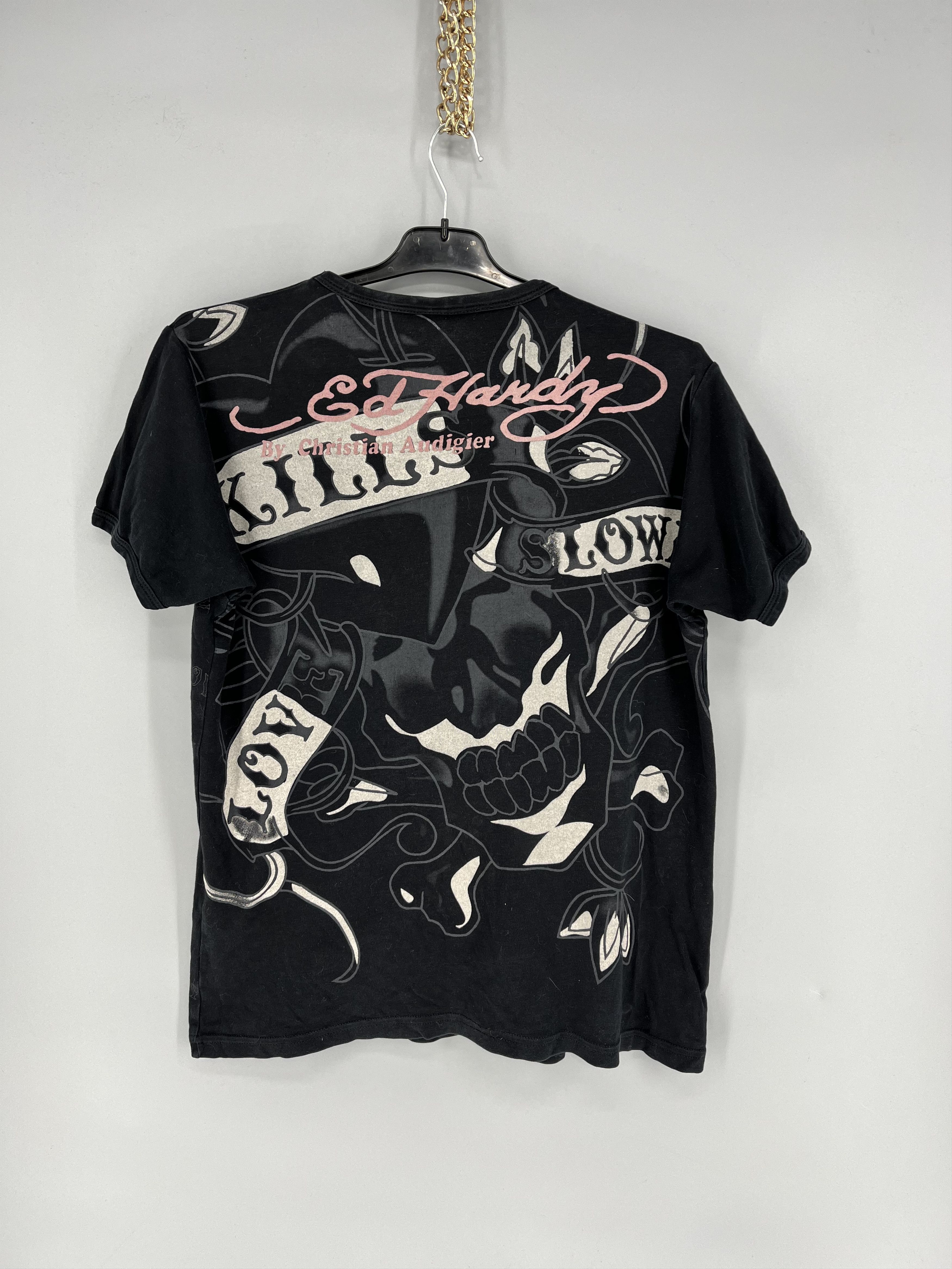Affliction Vintage Y2K Christian Audigier Women’s Rhinestones T-Shirt Size L / US 10 / IT 46 - 8 Thumbnail
