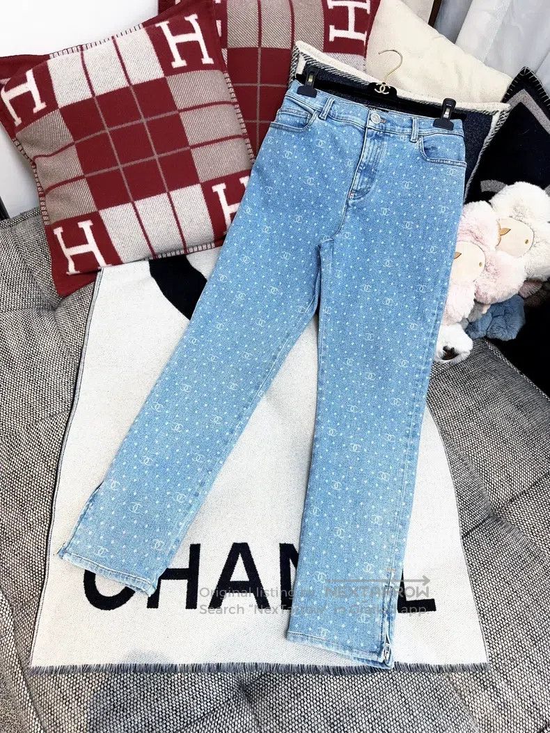 Chanel Chanel 23p full print dot logo narrow version jeans Size 27" / US 4 / IT 40 - 7 Thumbnail