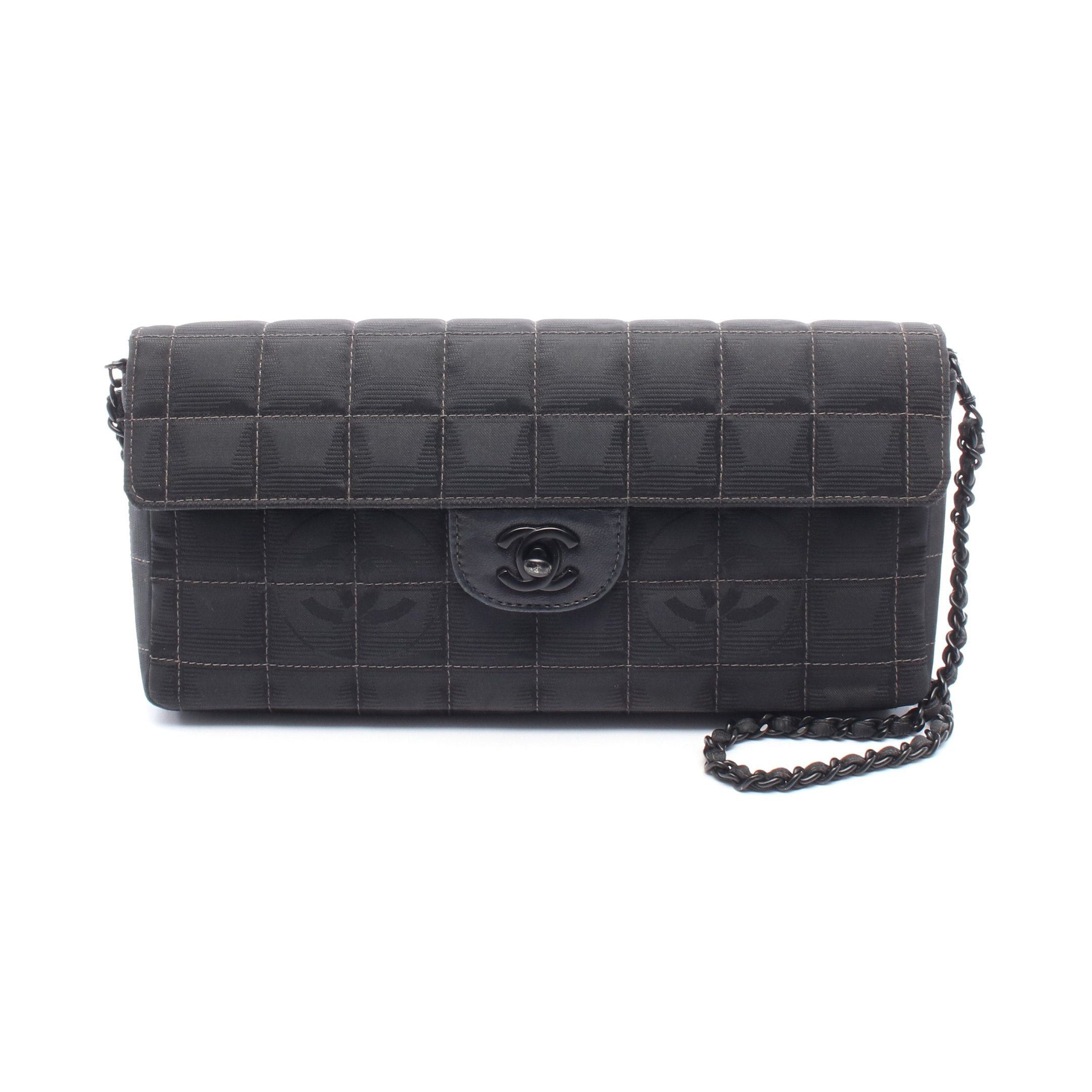 Chanel Chanel New Travel Line Chocolate Bar Chain Shoulder Bag Nylon Canvas Black Hardware Size ONE SIZE - 1 Thumbnail