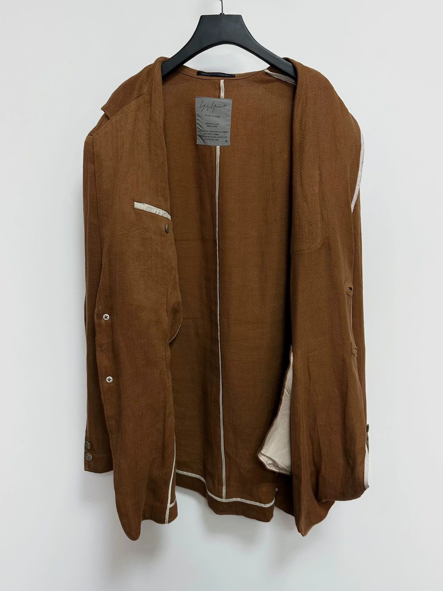 Yohji Yamamoto Yohji Yamamoto 92ss Linen Asymmetric Jacket Pour Homme Size US S / EU 44-46 / 1 - 3 Thumbnail