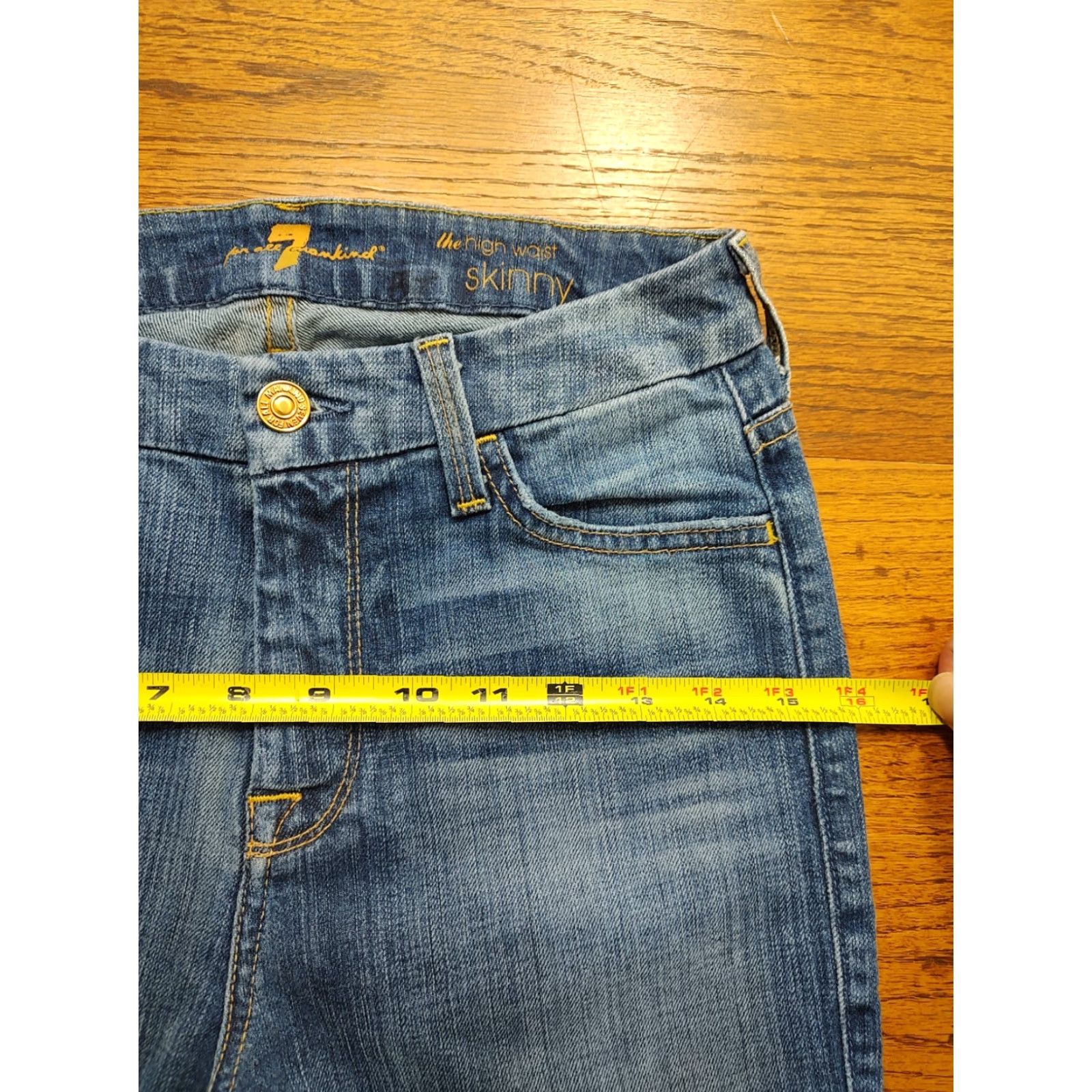 7 For All Mankind VINTAGE 7 For All Mankind Womens Skinny Jeans Blue Denim High Waisted 29 Inseam 25x29 City 90s Mens/Womens Size 42" / US 20 - 7 Thumbnail