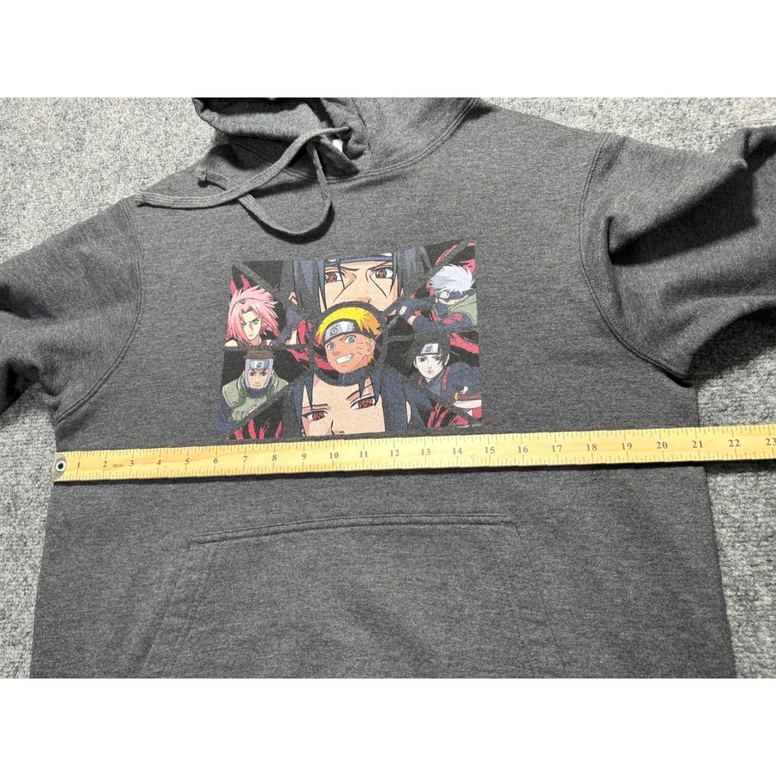 Port & Company Naruto Shippuden Hoodie Mens Medium Gray Anime Graphic Pullover Sweatshirt Size US M / EU 48-50 / 2 - 4 Thumbnail