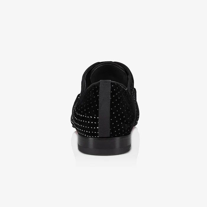 Christian Louboutin o1s1wg110924 Greggy Chick Flat Velvet River in Black Size US 6.5 / EU 39-40 - 4 Thumbnail