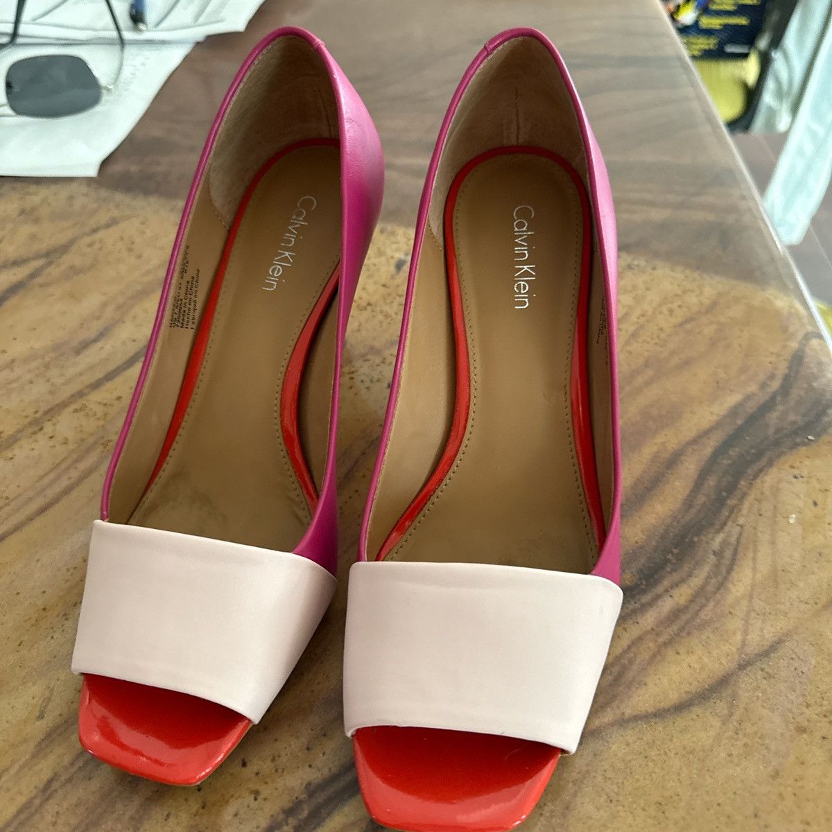 Calvin Klein Calvin Klein tri-tone peep toe heels Size US 7 / IT 37 - 3 Thumbnail