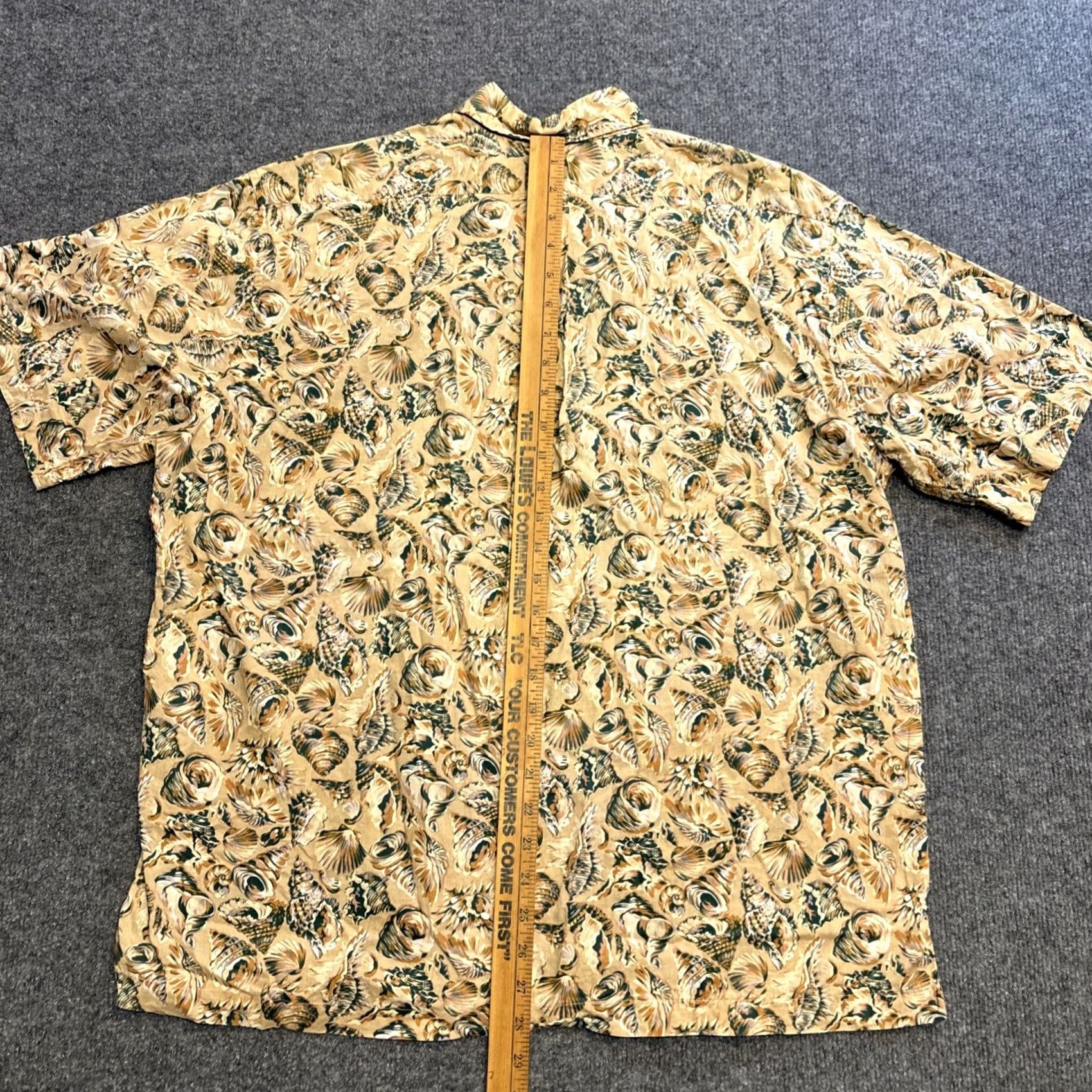 Reyn Spooner VINTAGE Reyn Spooner Shirt Button-Up Hawaiian Men L Beige Cotton AOP Seashell Egyptian Cotton USA Short Sleeve - Size US L / EU 52-54 / 3 - 6 Thumbnail
