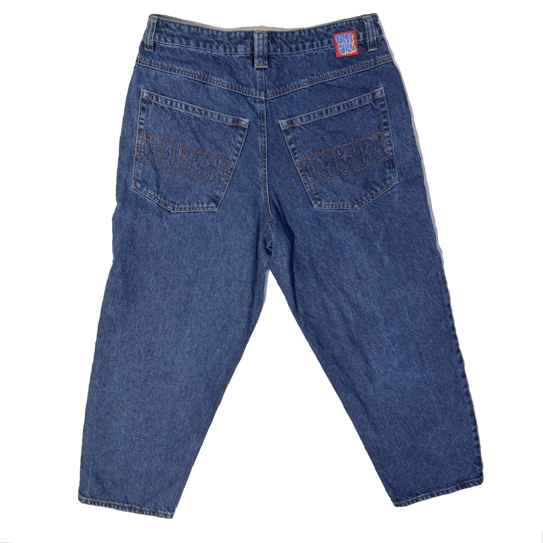 Empyre Empyre Jeans Mens 30x26 Blue Embroidered Pockets Baggy Easy Now Loose Skater Y2K Size US 30 / EU 46 - 2 Thumbnail