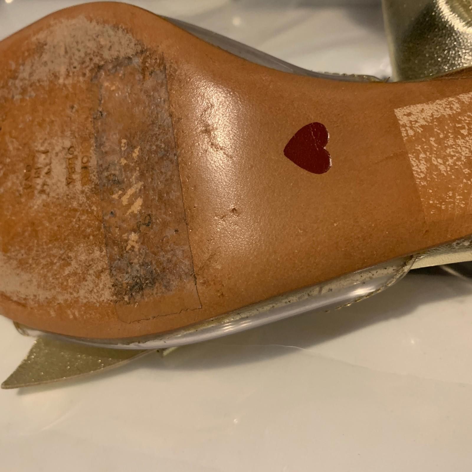 Moschino Moschino Gold Bow Slip-On Sandals Women's Size 38.5/8 (S634) Size US 8 / IT 38 - 8 Thumbnail