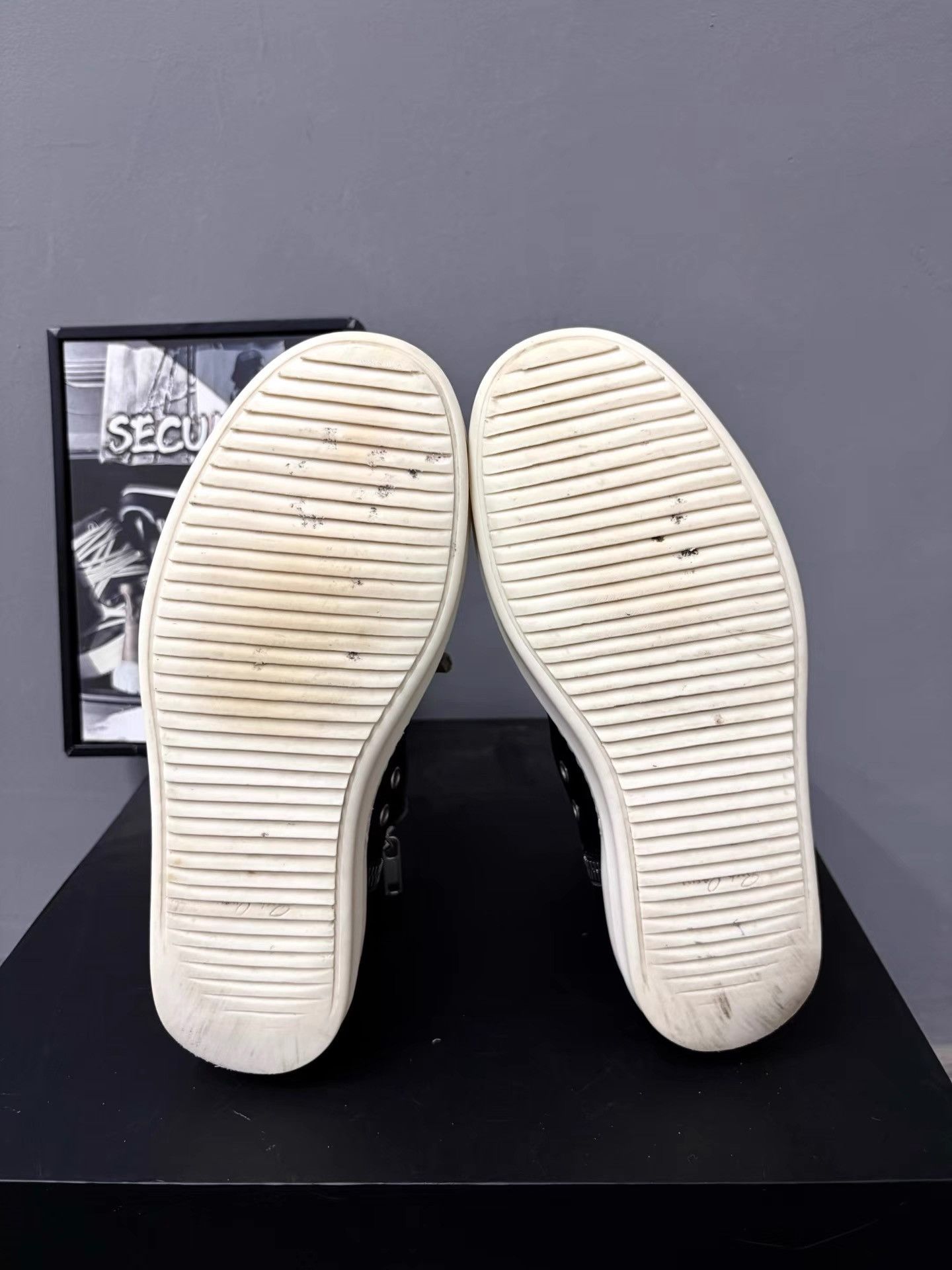 Rick Owens Rick Owens Black White Leather Thick Lace High Sneakers K34 Size US 7 / EU 40 - 8 Thumbnail