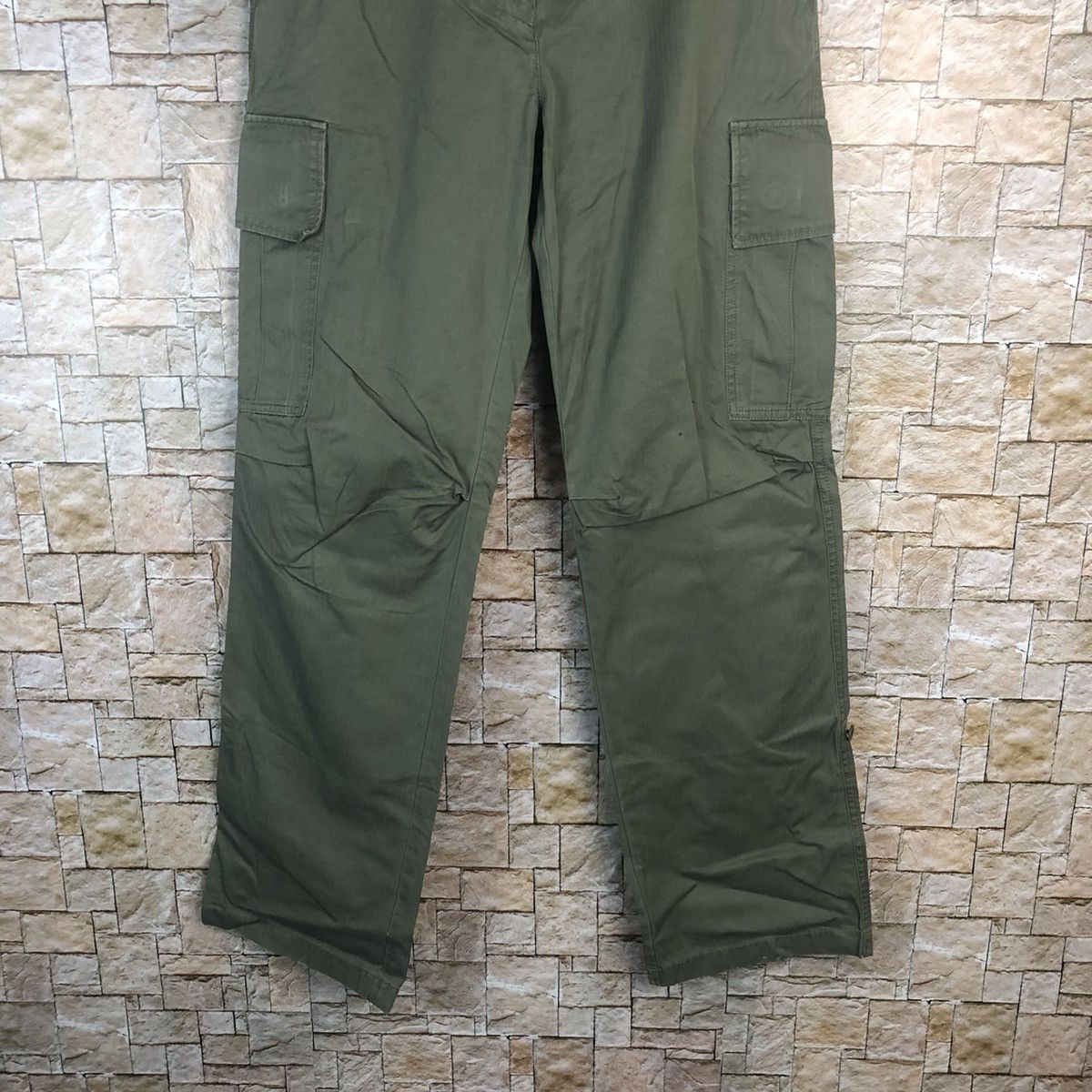 Japanese Brand Natural Beauty Basic Green Cargo Multipocket Pants #A49 Size US 28 / EU 44 - 3 Thumbnail
