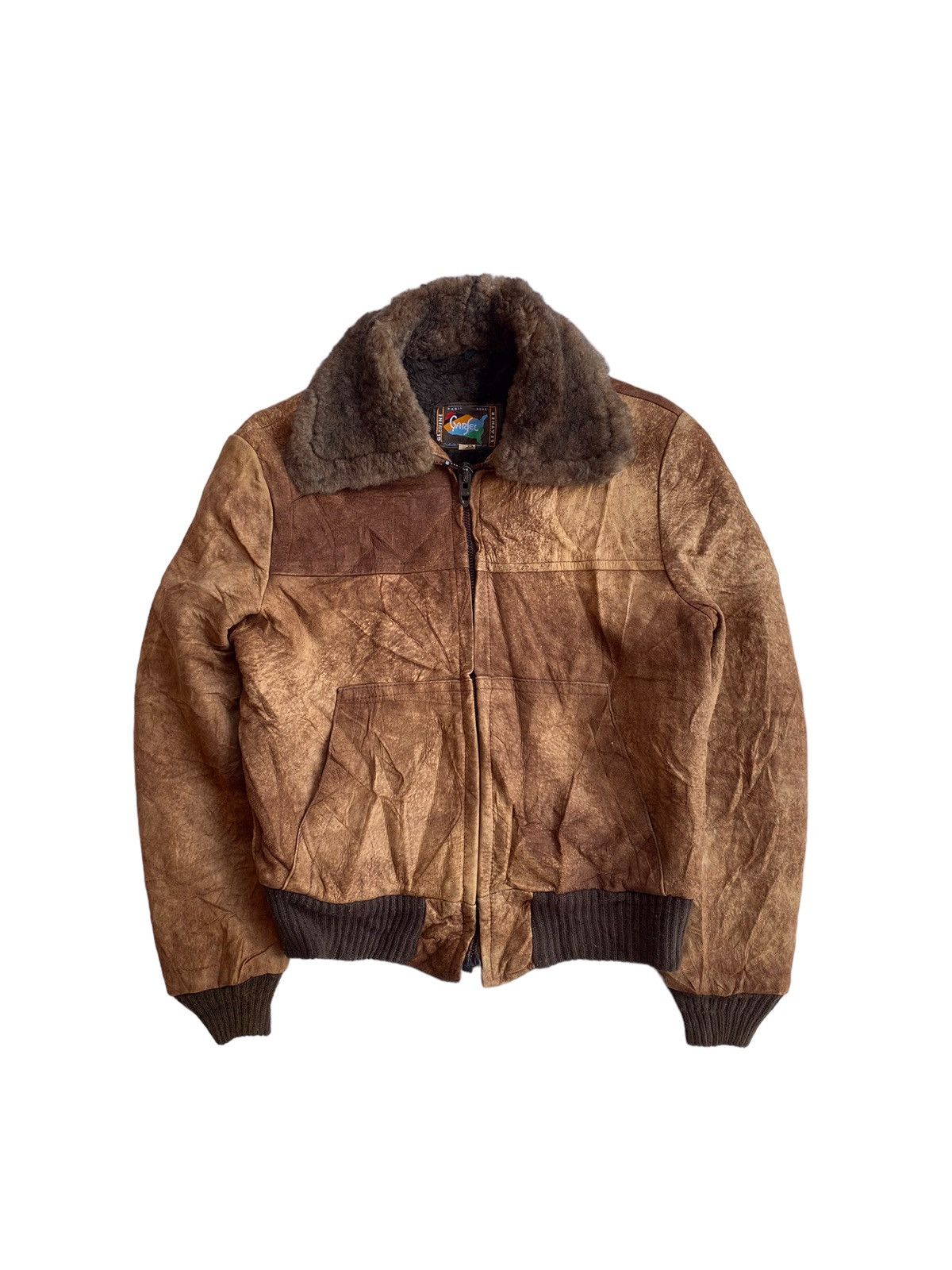 Schott Vintage 70s Garsel Bomber Shearling Jacket Size US M / EU 48-50 / 2 - 1 Thumbnail