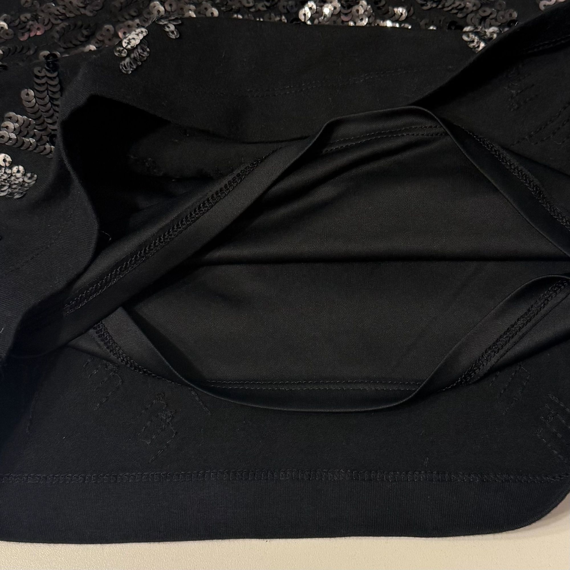 Express Express Black Silver Sequin Embellished Stretch Mini Skirt Size 27" / US 4 / IT 40 - 5 Thumbnail