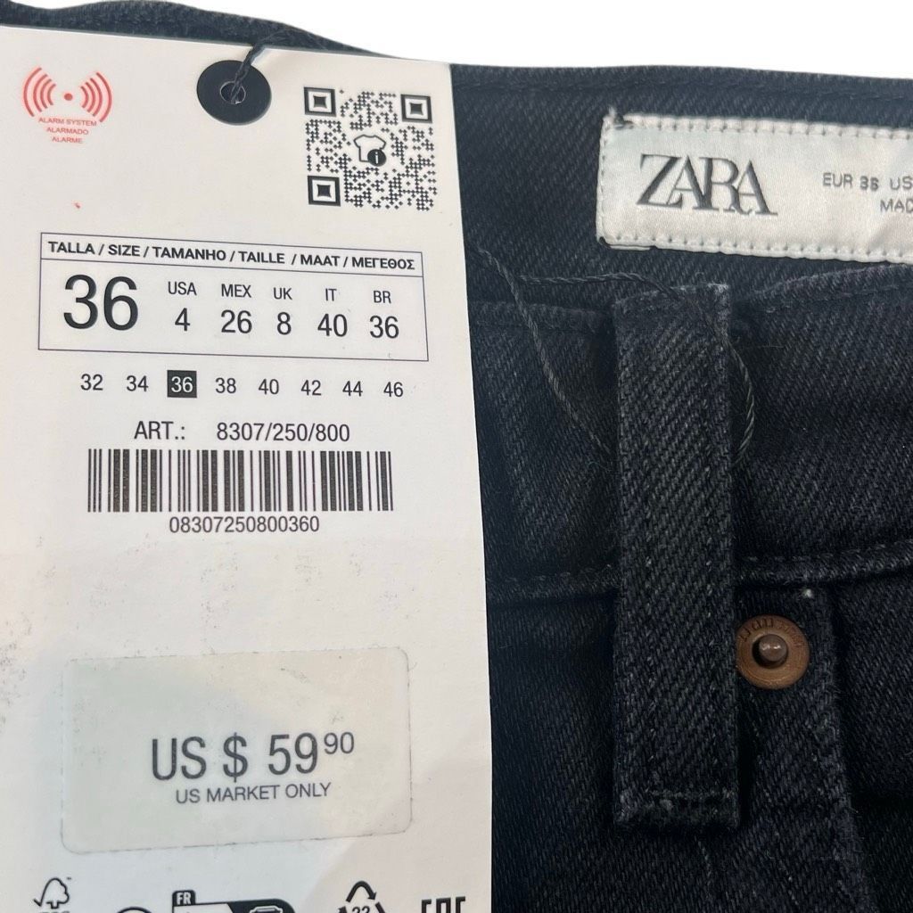 Zara NWT Zara The High Rise Slim Jeans in Black – Signature Denim Size 26" / US 2 / IT 38 - 9 Thumbnail