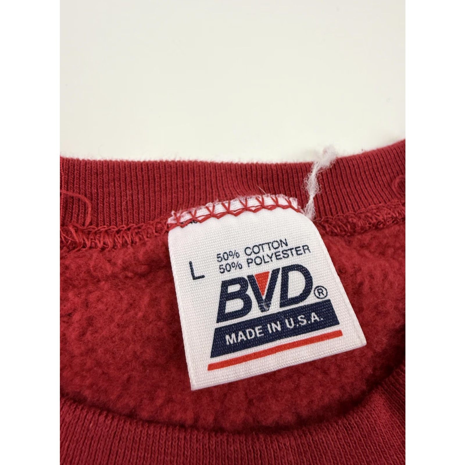 Vintage VINTAGE BVD Sweatshirt Mens Large Red Fleece Crewneck Pullover Blank Made USA Size US L / EU 52-54 / 3 - 4 Thumbnail