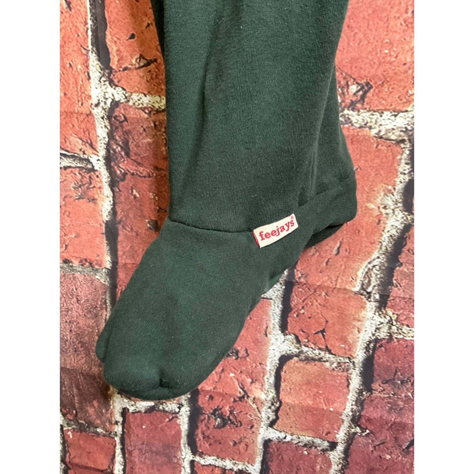 TEE JAYS Feejays Unisex Footed Sweatpants Pajama Pants M Green Footie Lounge Pants Mens Size US 31 - 3 Thumbnail