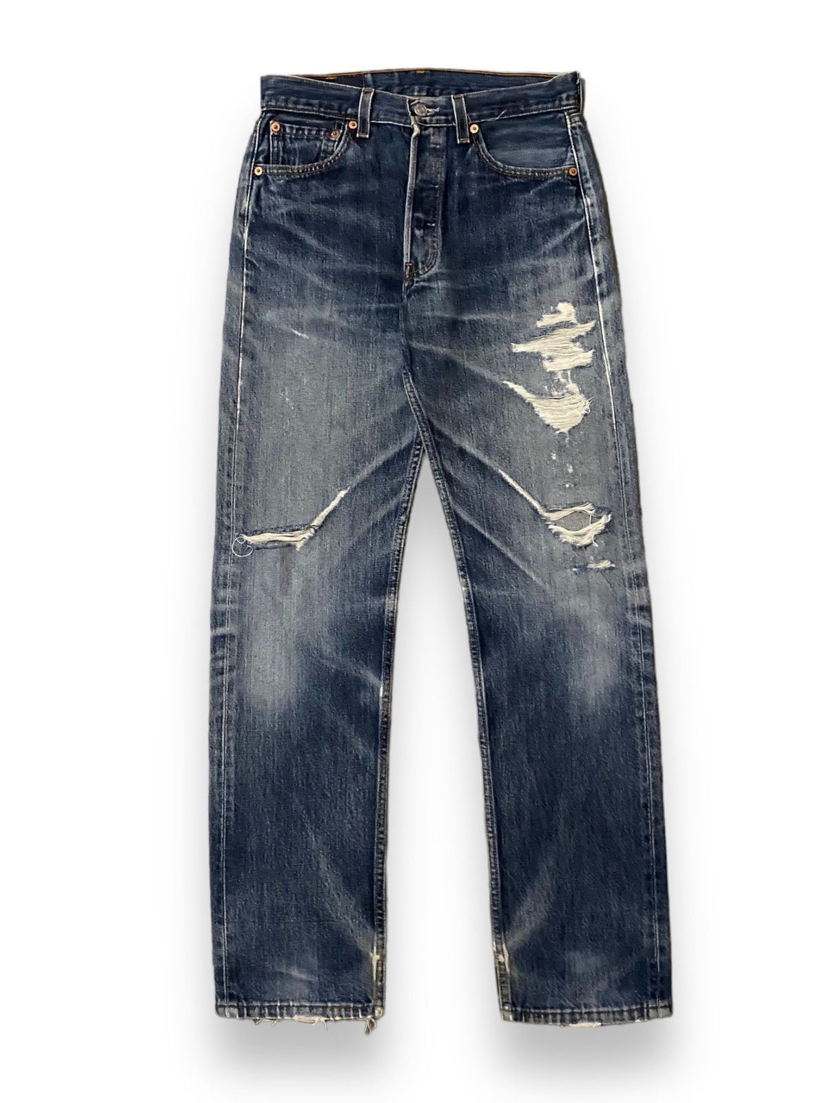 Levi's Levis 501 555 Distressed Light Washed Honeycomb Button Fly Size US 28 / EU 44 - 1 Thumbnail