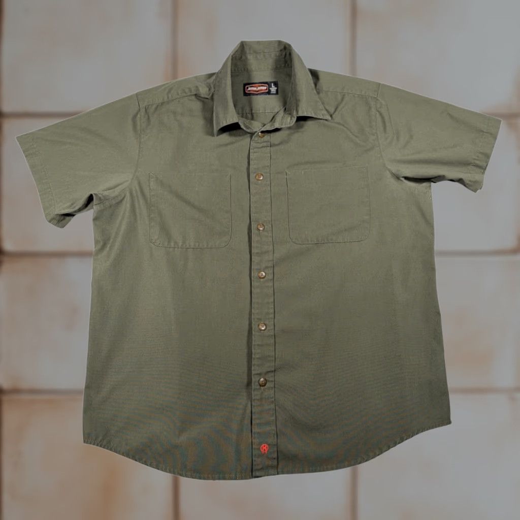 Vintage Jesse James Shirt Adult LARGE Green Industrial Workwear Shop Mechanic Button Up Size US L / EU 52-54 / 3 - 1 Thumbnail