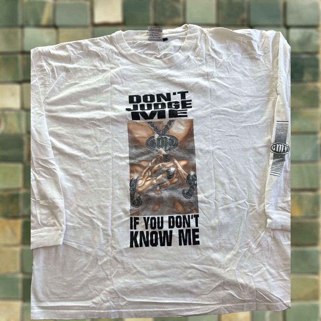 Vintage VINTAGE GMF Givemeface Don’t Judge Me Long Sleeve T Shirt 2XL Grunge Y2K 90s White Mens Size US XXL / EU 58 / 5 - 1 Thumbnail