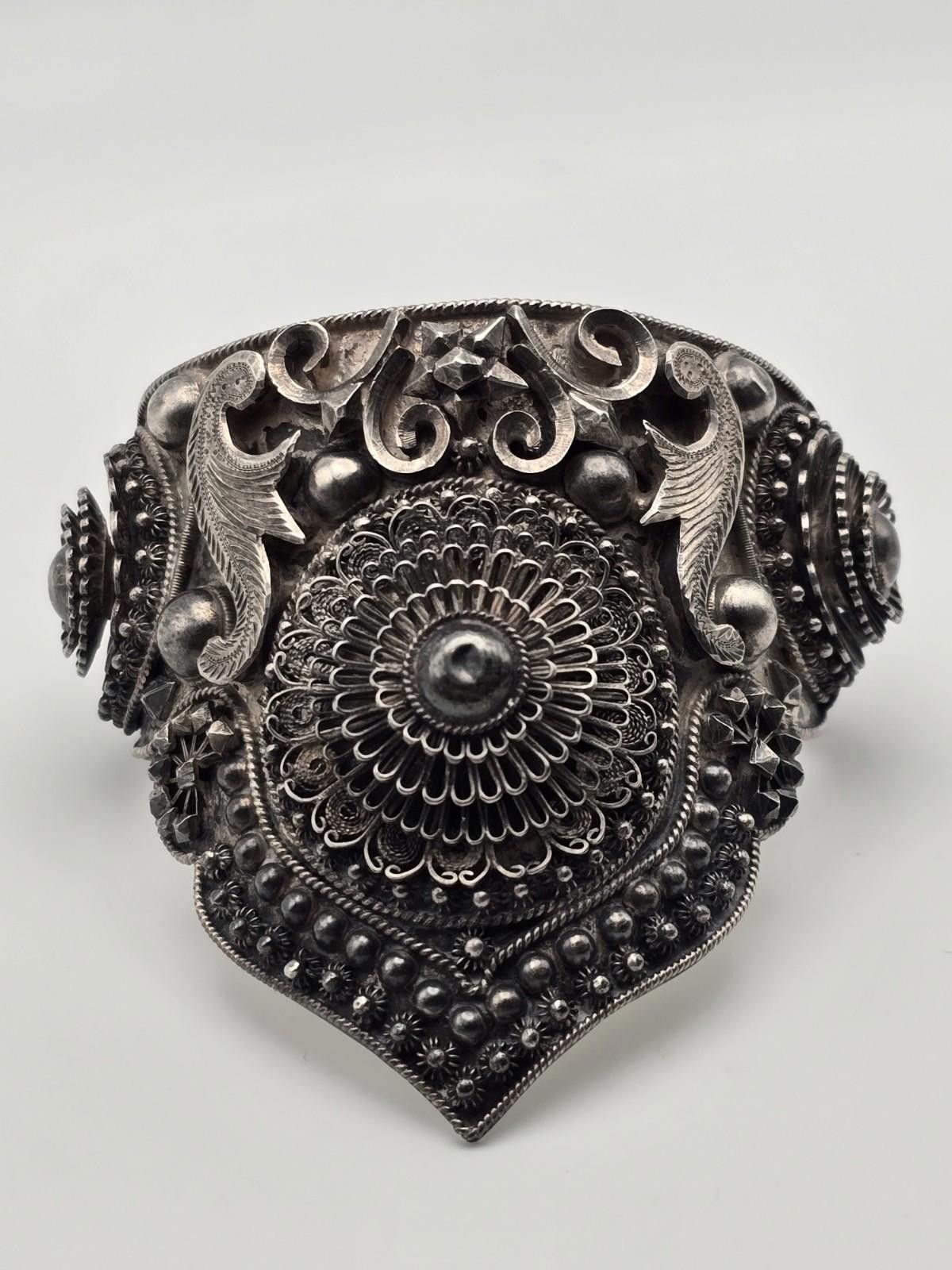 Other Vintage Sterling Silver Dancer’s Cuff Ornate Filigree 30-50s Size ONE SIZE - 1 Thumbnail
