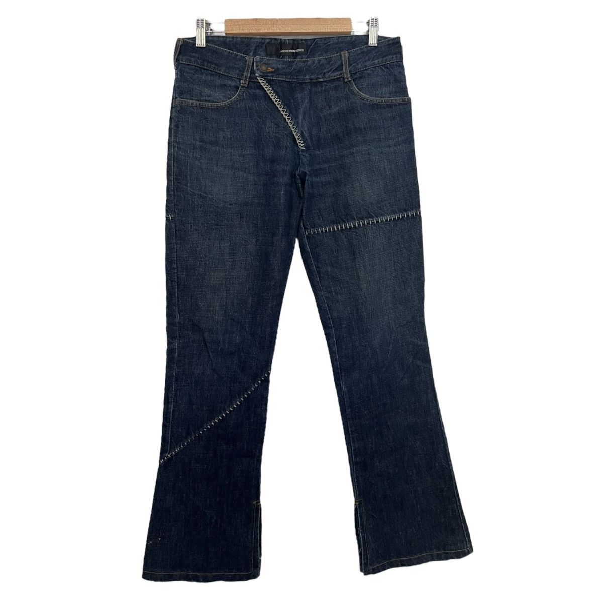 Japanese Brand Andrew McKenzie overlock denim pants Size US 30 / EU 46 - 1 Thumbnail