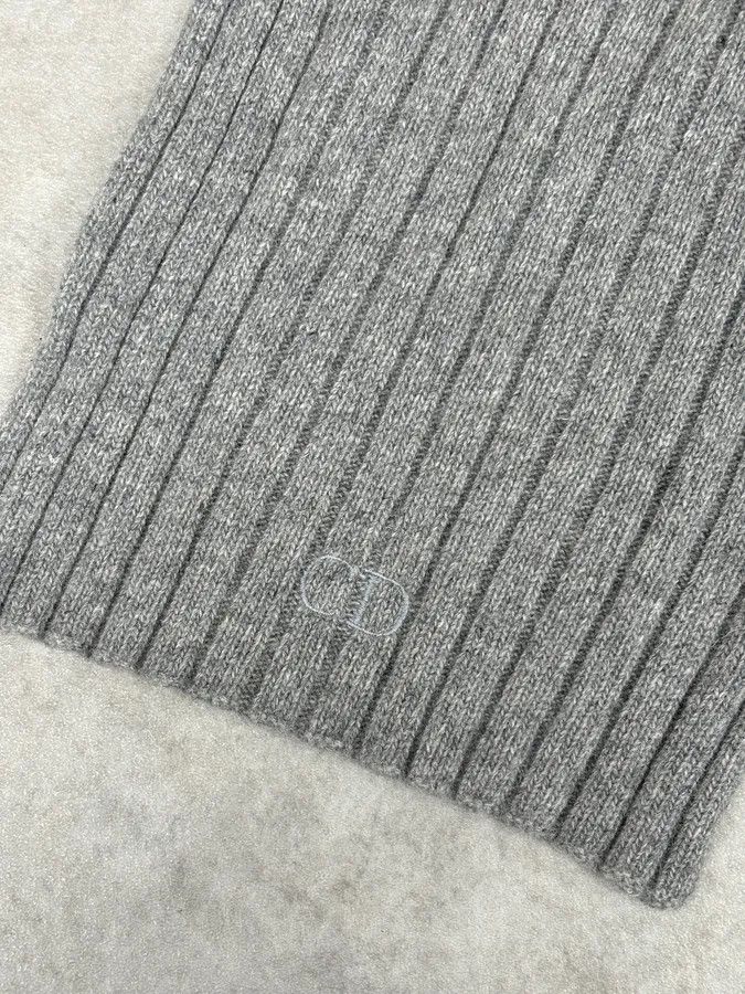 Dior 1990s Christian Dior Wool & Nylon Grey Knit Scarf Size ONE SIZE - 5 Thumbnail