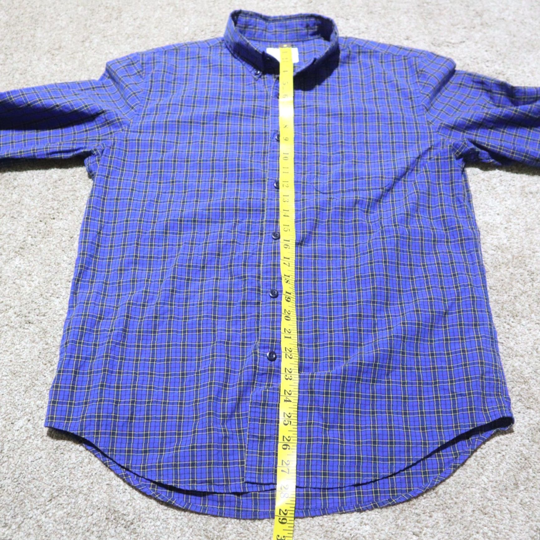 Vintage VINTAGE American Eagle Shirt Blue Checkered Long Sleeve Button-Up Adult M Medium Blue 90s Concert Style Mens Size US M / EU 48-50 / 2 - 6 Thumbnail
