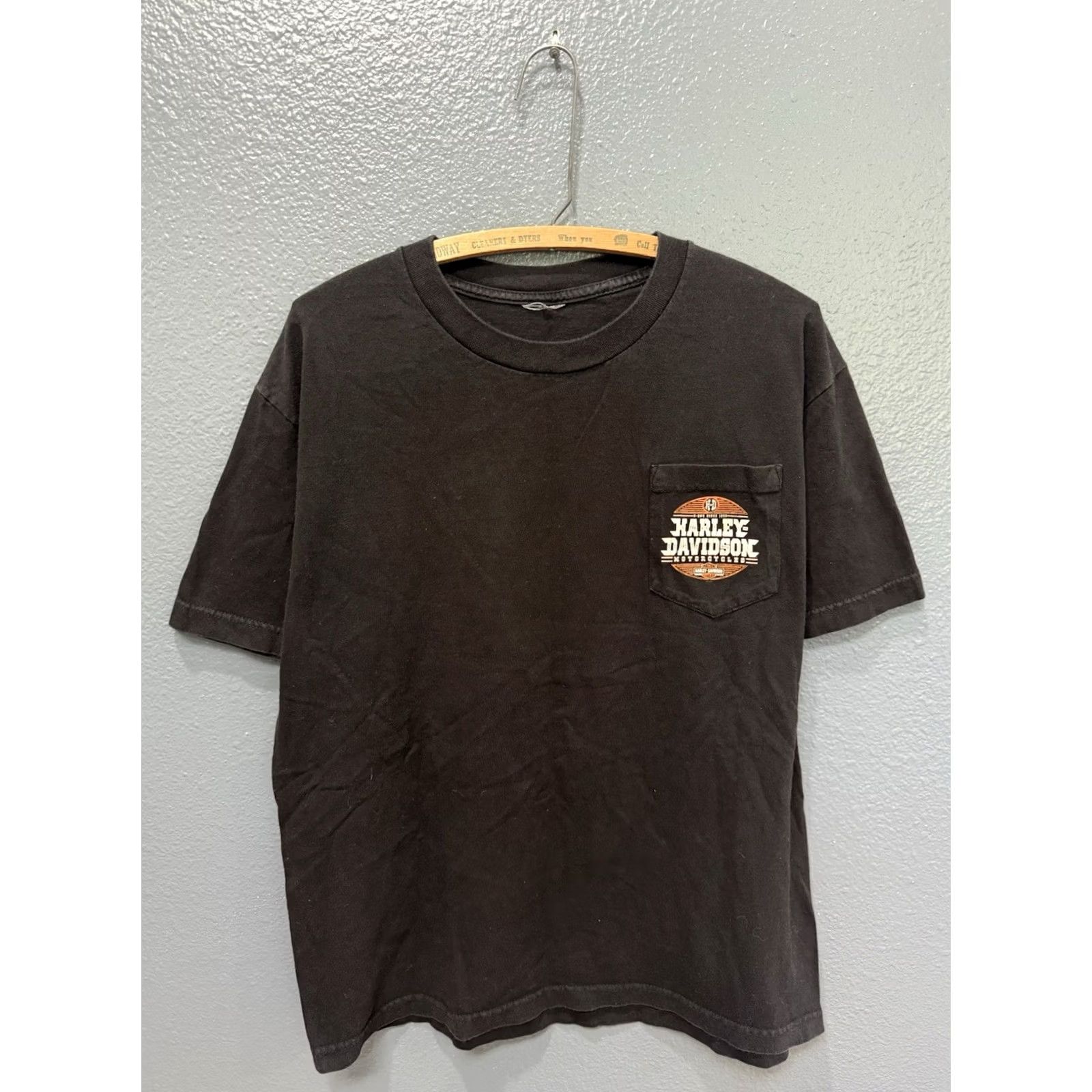 Harley Davidson VINTAGE Harley-Davidson Motorcycles Biker Pocket Tee Shirt Large L Black Men Shirt Mens Pocket Tee Size US L / EU 52-54 / 3 - 3 Thumbnail