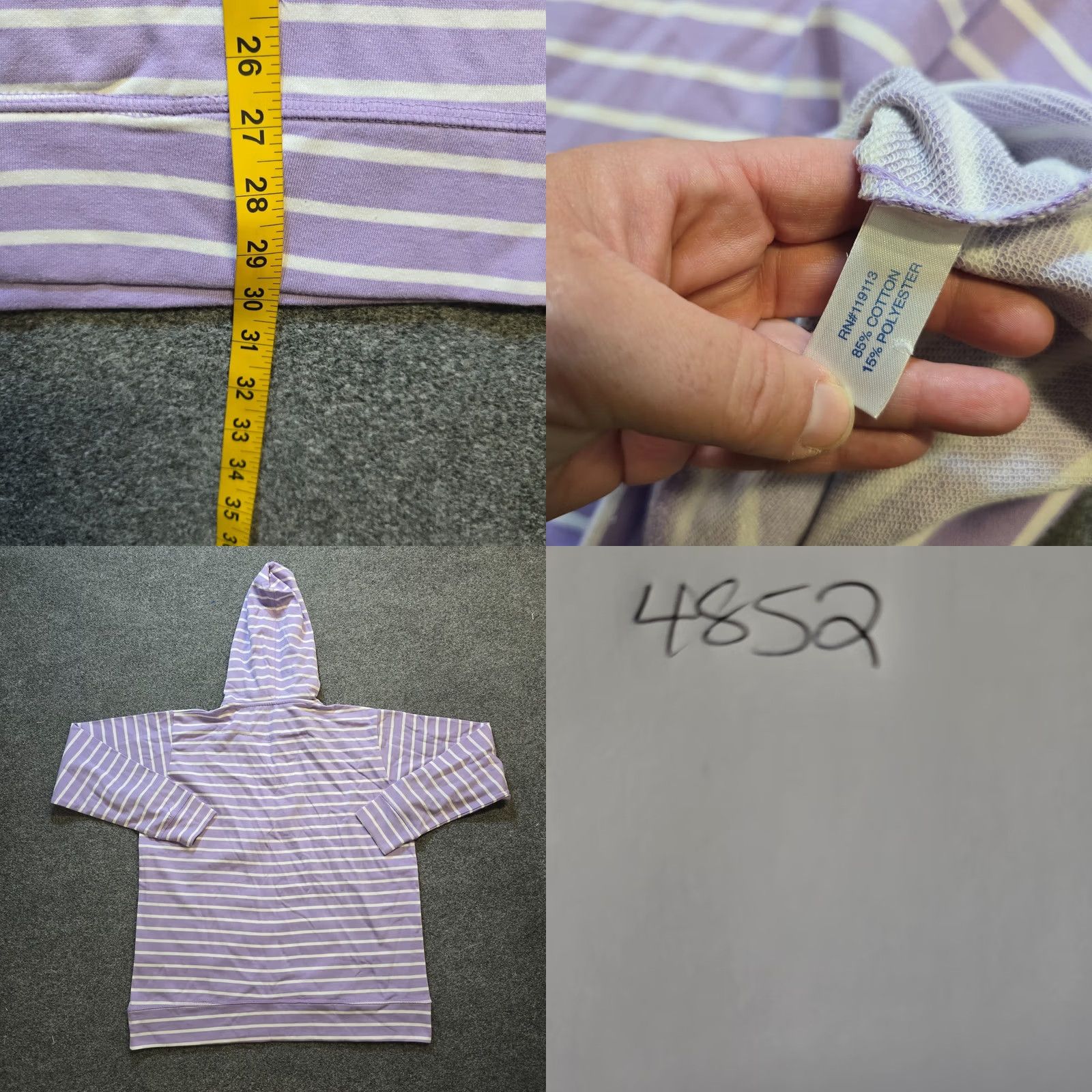 Vintage Cuffy's Massachusetts Sweatshirt Womens 2XL Purple Stripe Embroidered Hoodie Pullover Cuffys Classic Knit V-Neck Activewear Girls Womens Size XXL / US 16-18 / IT 52-54 - 8 Thumbnail
