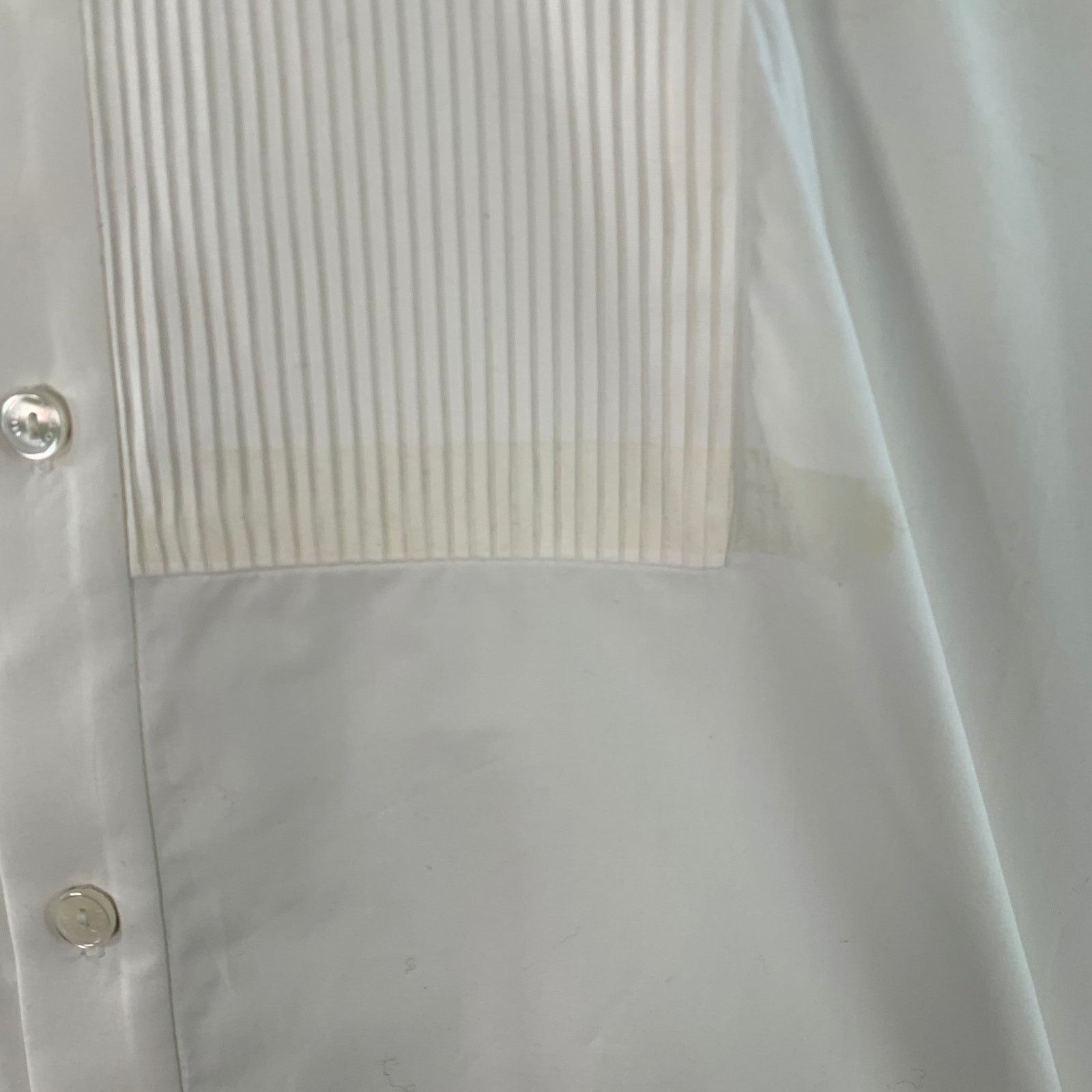 Nili Lotan NILI LOTAN White Cotton Pleated Bib Tuxedo Long Sleeve Shirt Size 48R - 7 Thumbnail