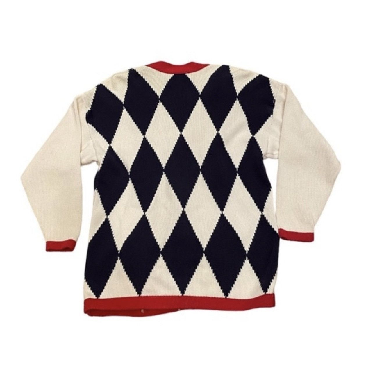 Vintage Vintage Argyle Flag Sweater USA Oversized Cardigan S Size S / US 4 / IT 40 - 2 Thumbnail