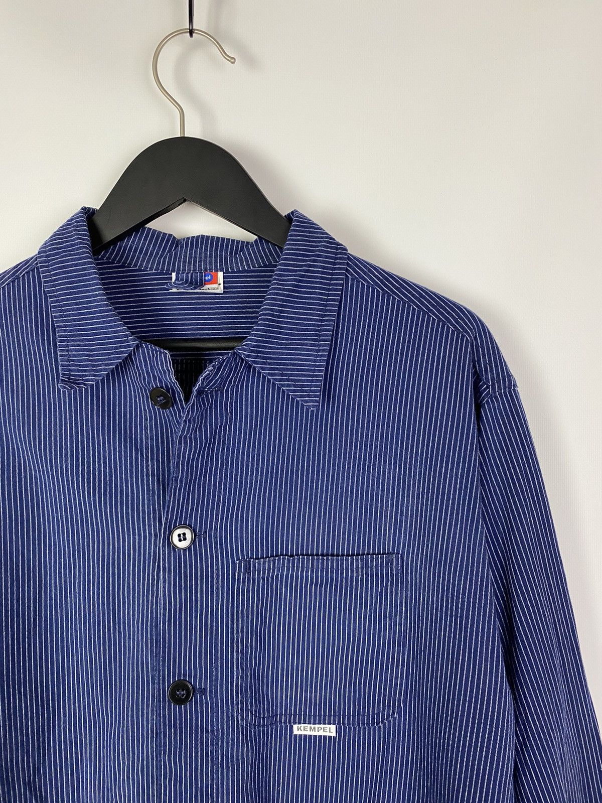 Vintage 90s Vintage Kempel Hickory Stripe Chore Work Over Shirt Size US S / EU 44-46 / 1 - 2 Thumbnail