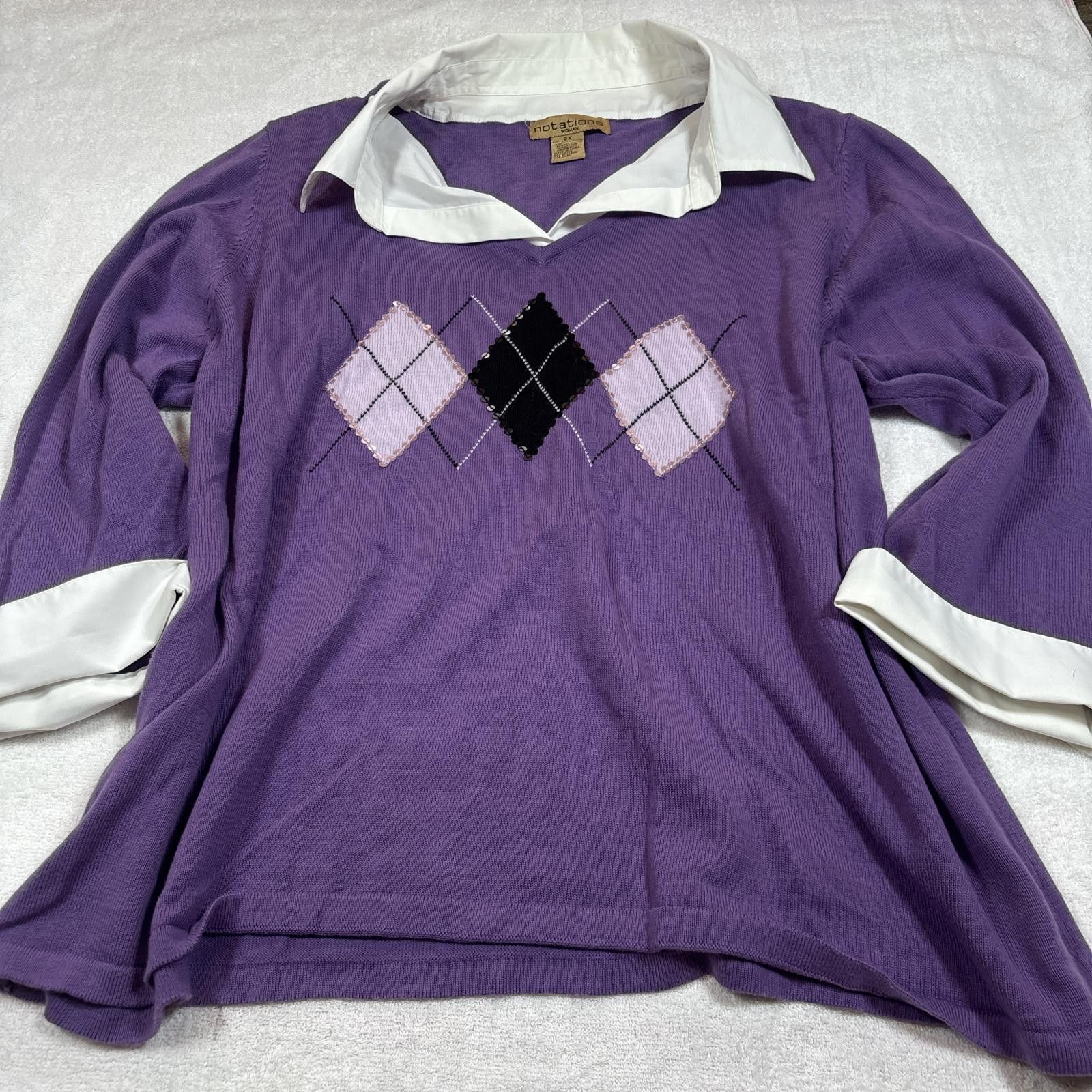 Industry of All Nations y2k purple docker layering sweater top Size XXL / US 16-18 / IT 52-54 - 4 Thumbnail