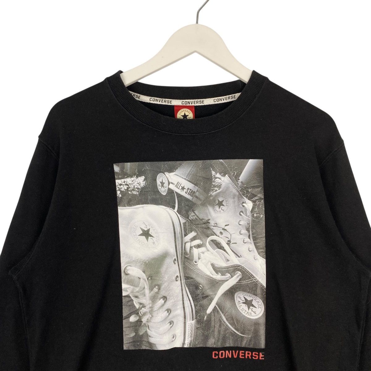 Vintage Vintage Converse Japan Sweatshirt Crewneck Black Jumper Sz L Size US L / EU 52-54 / 3 - 4 Thumbnail
