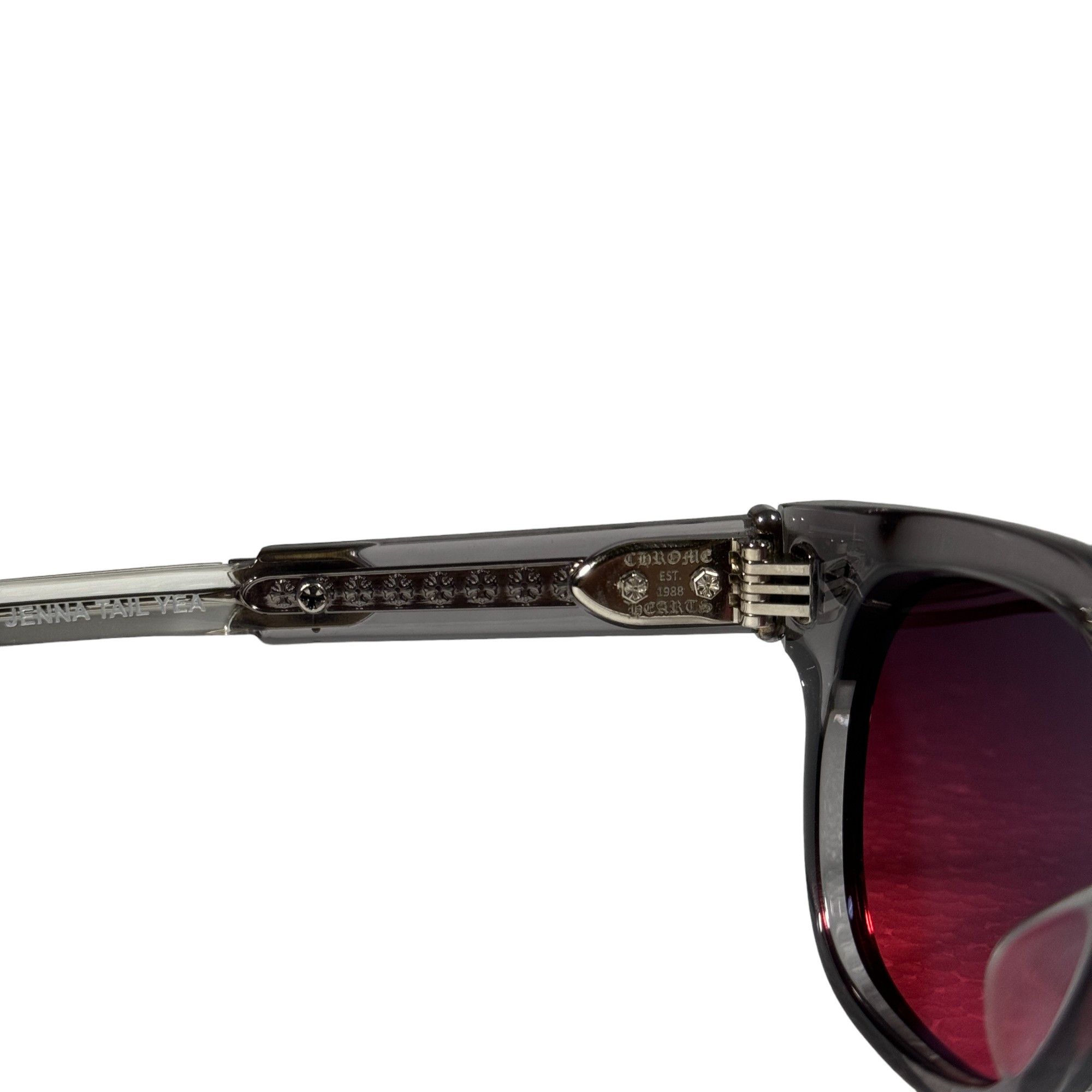 Chrome Hearts Red Lens Silver Cross Sunglasses 'Jenna Tail Yea' Graphite Size ONE SIZE - 6 Thumbnail