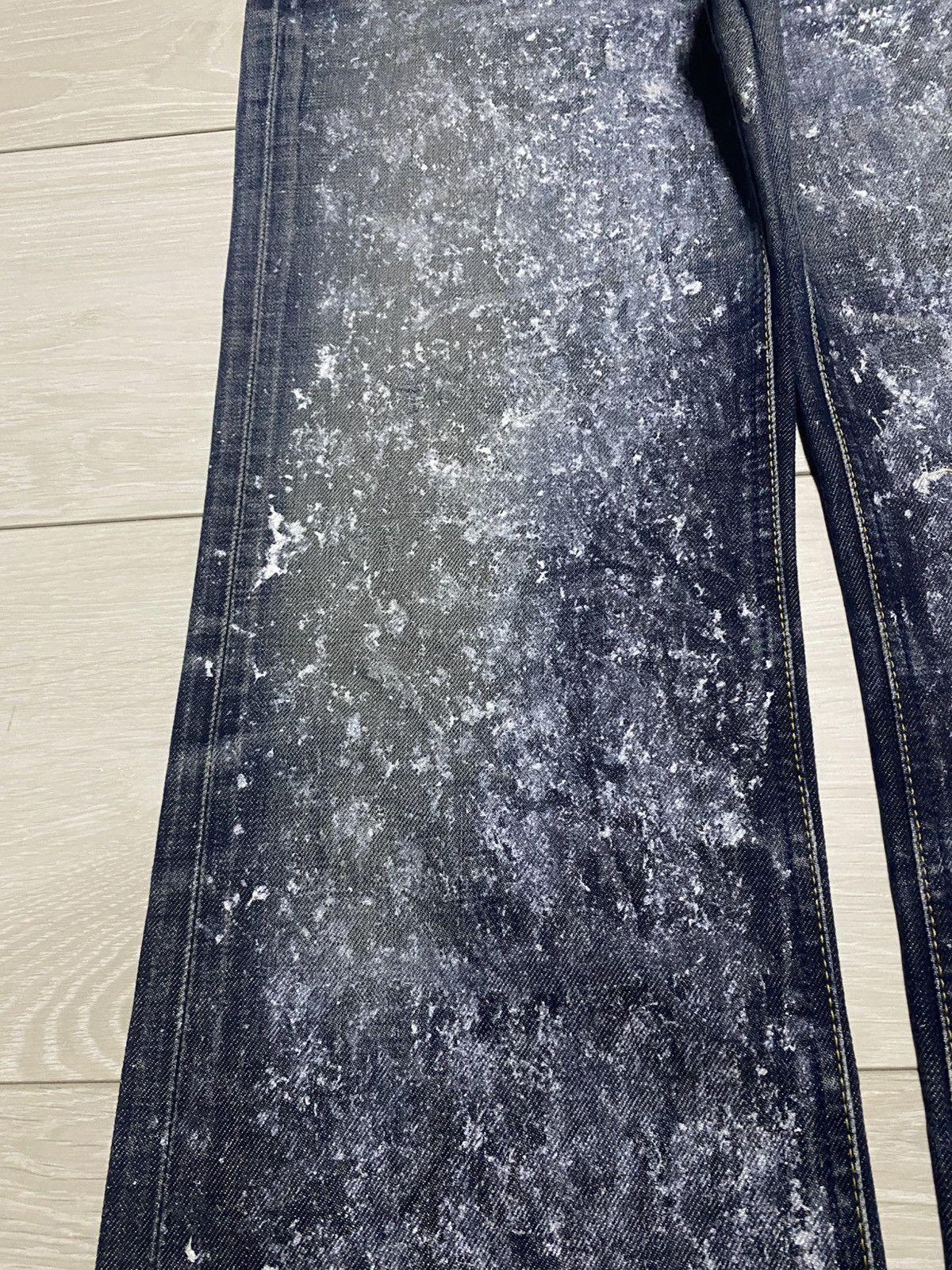 Number (N)ine Vintage Lee Riders Splatter Effect Paint Flare Repair Jeans Size US 29 - 7 Thumbnail