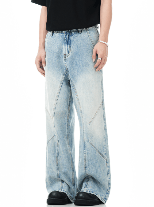 Japanese Brand × Jean American high street straight patchwork flared jeans Size US 32 / EU 48 - 2 Thumbnail