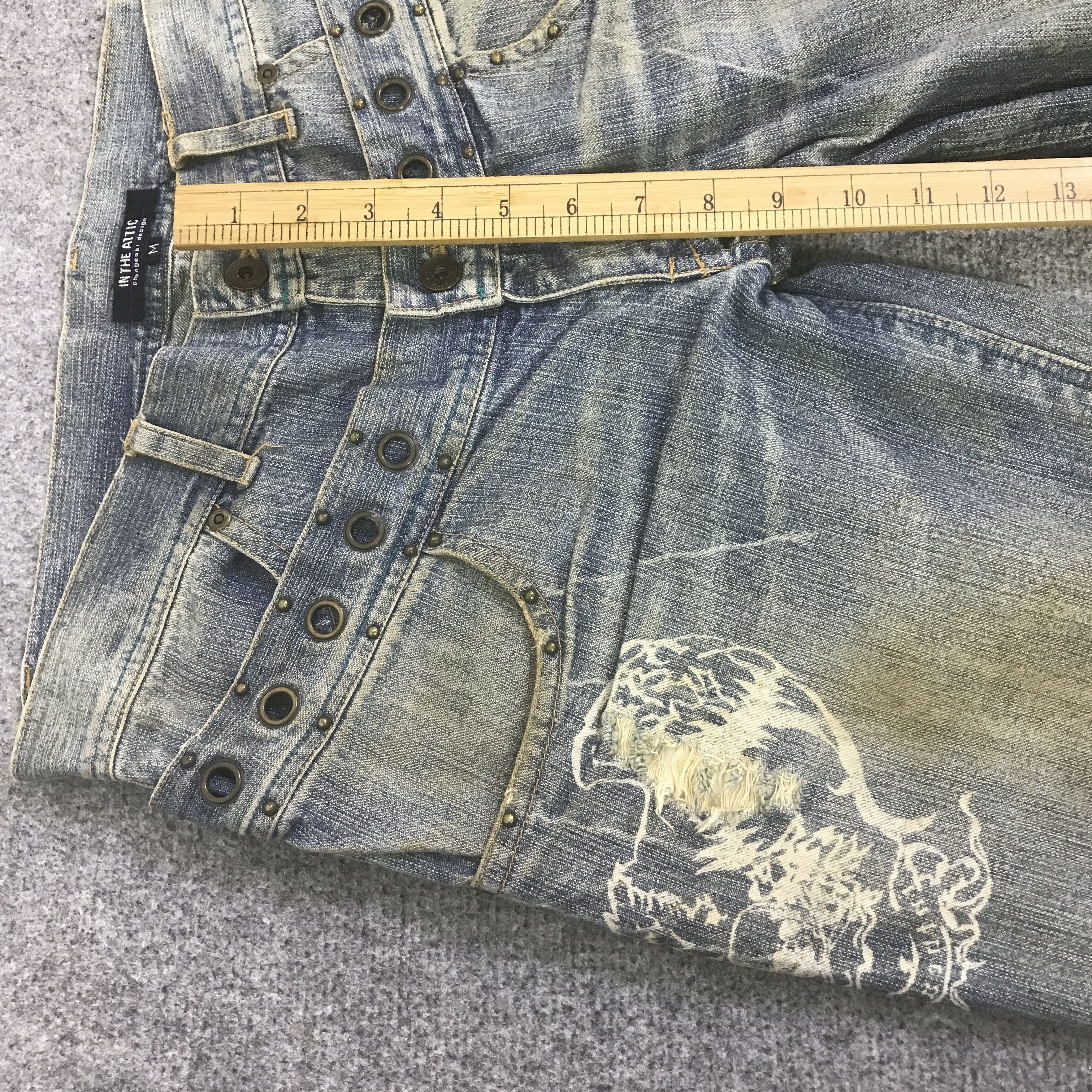 In The Attic IN THE ATTIC DISTRESSED DENIM DOUBLE WAIST PANTS K129B1 Size US 32 / EU 48 - 7 Thumbnail