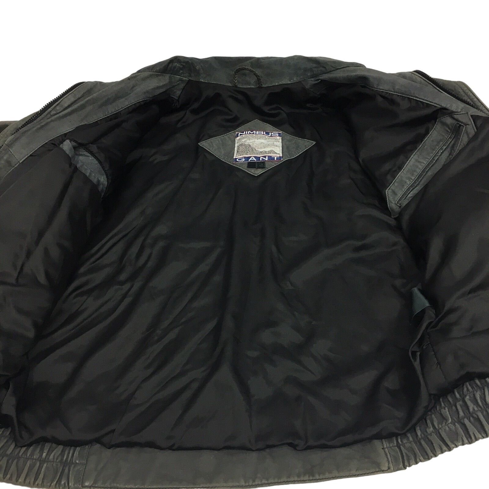 Gant Vtg Nimbus GANT Gun Metal Black Leather BOMBER Jacket Size US L / EU 52-54 / 3 - 5 Thumbnail
