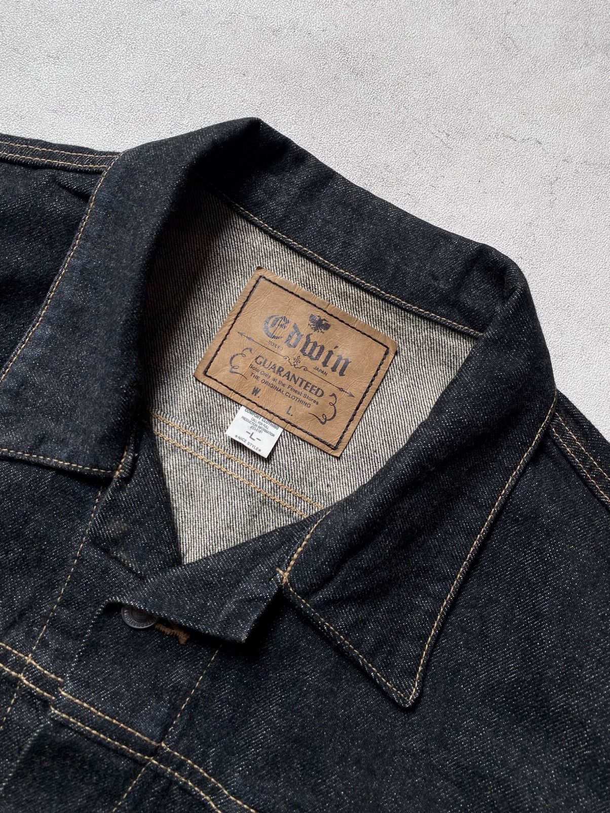Edwin Vintage 90s EDWIN🇯🇵 Trucker Denim Jacket Black Size US L / EU 52-54 / 3 - 13 Thumbnail